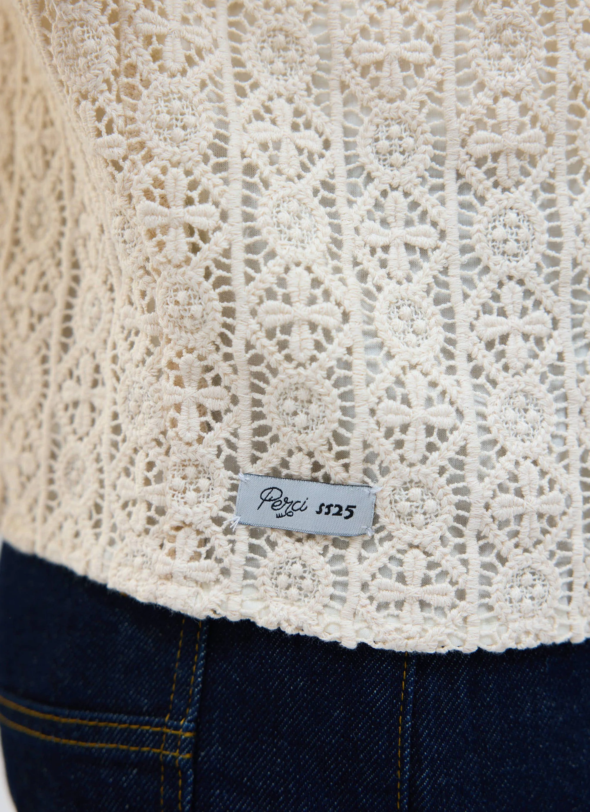 Elio Crochet Cuban Shirt | Cream - Image 8