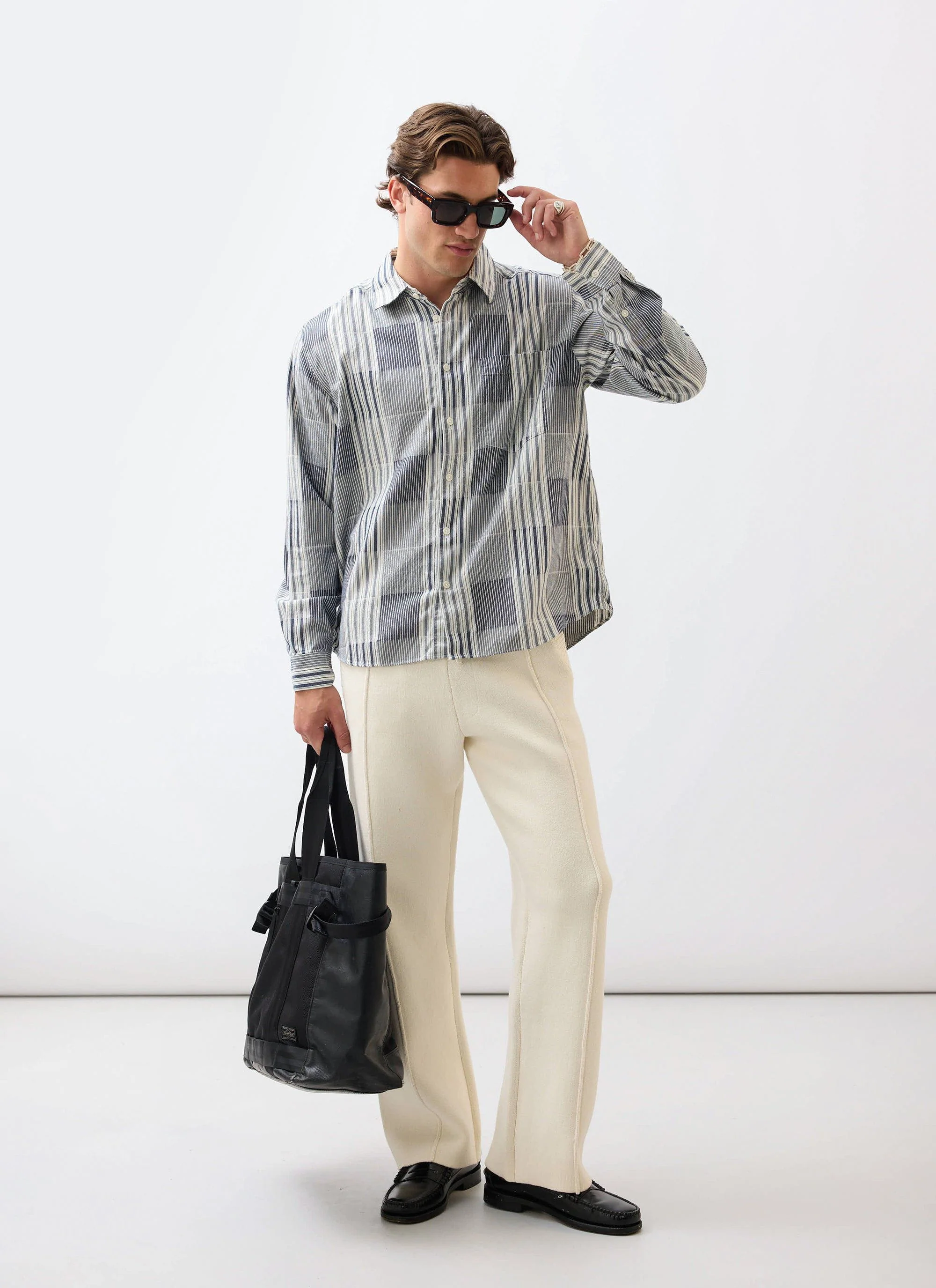 Epigraph Patchwork Pearce Shirt | Cotton | Blue - Image 6