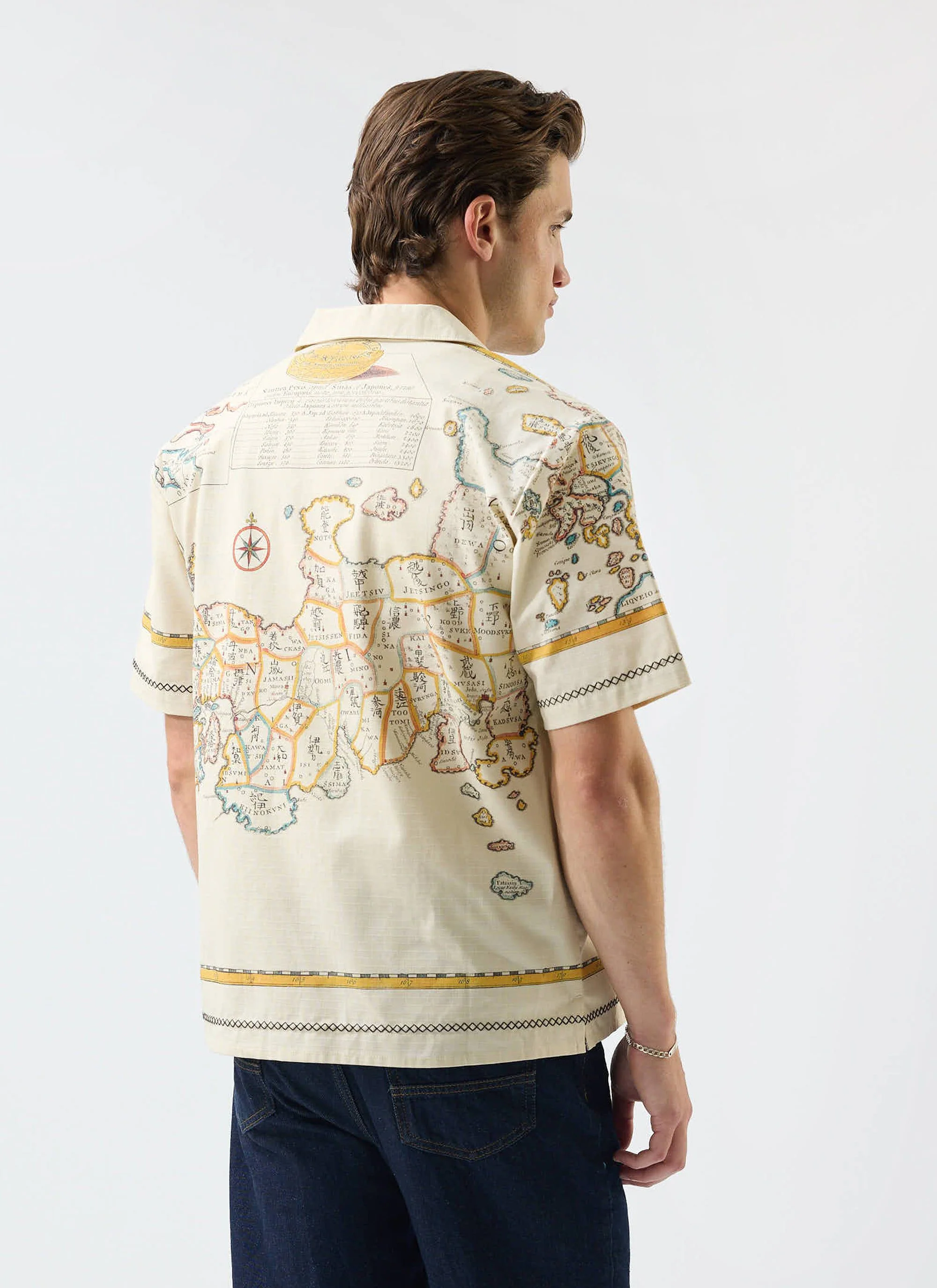 Ex Libris Cuban Shirt | Cotton Ripstop | Cream - Image 3