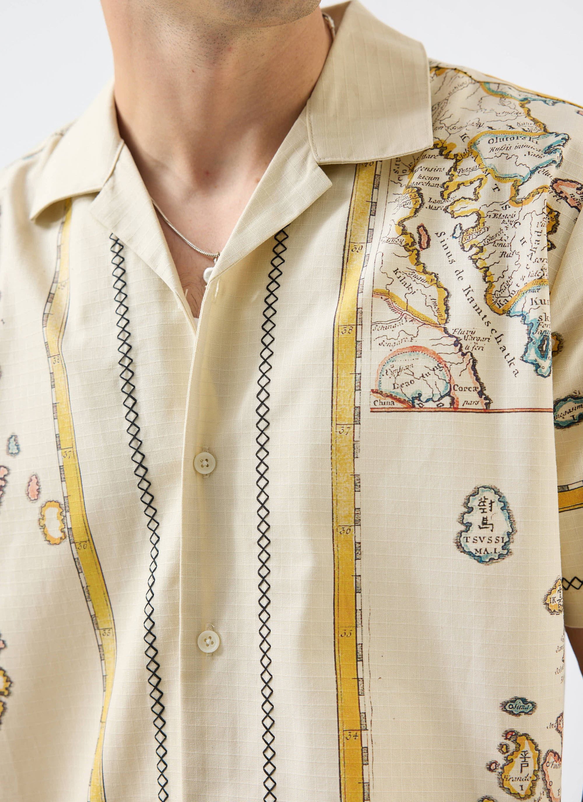 Ex Libris Cuban Shirt | Cotton Ripstop | Cream - Image 4