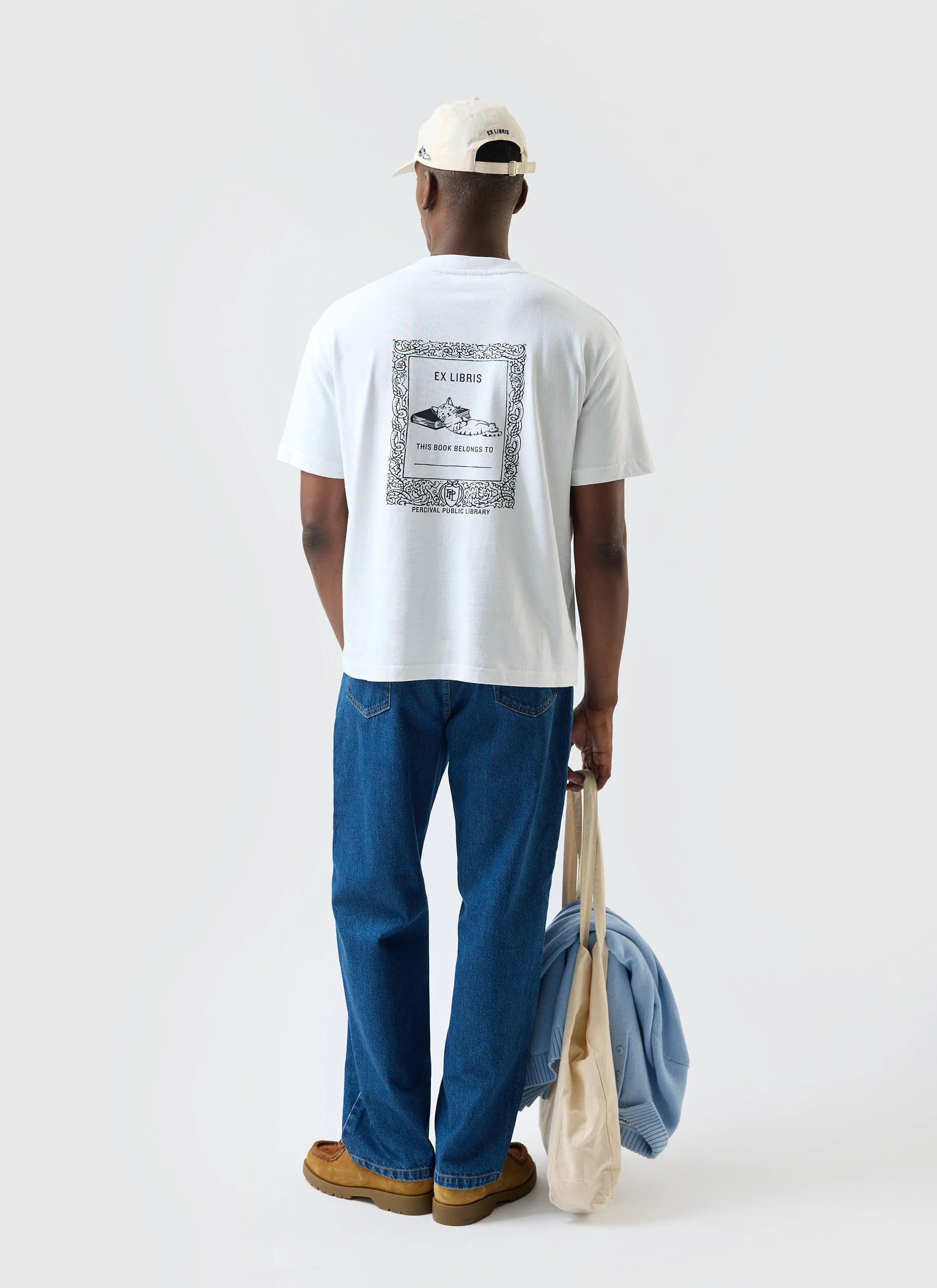 Ex Libris Oversized T Shirt | Cotton | White - Image 3