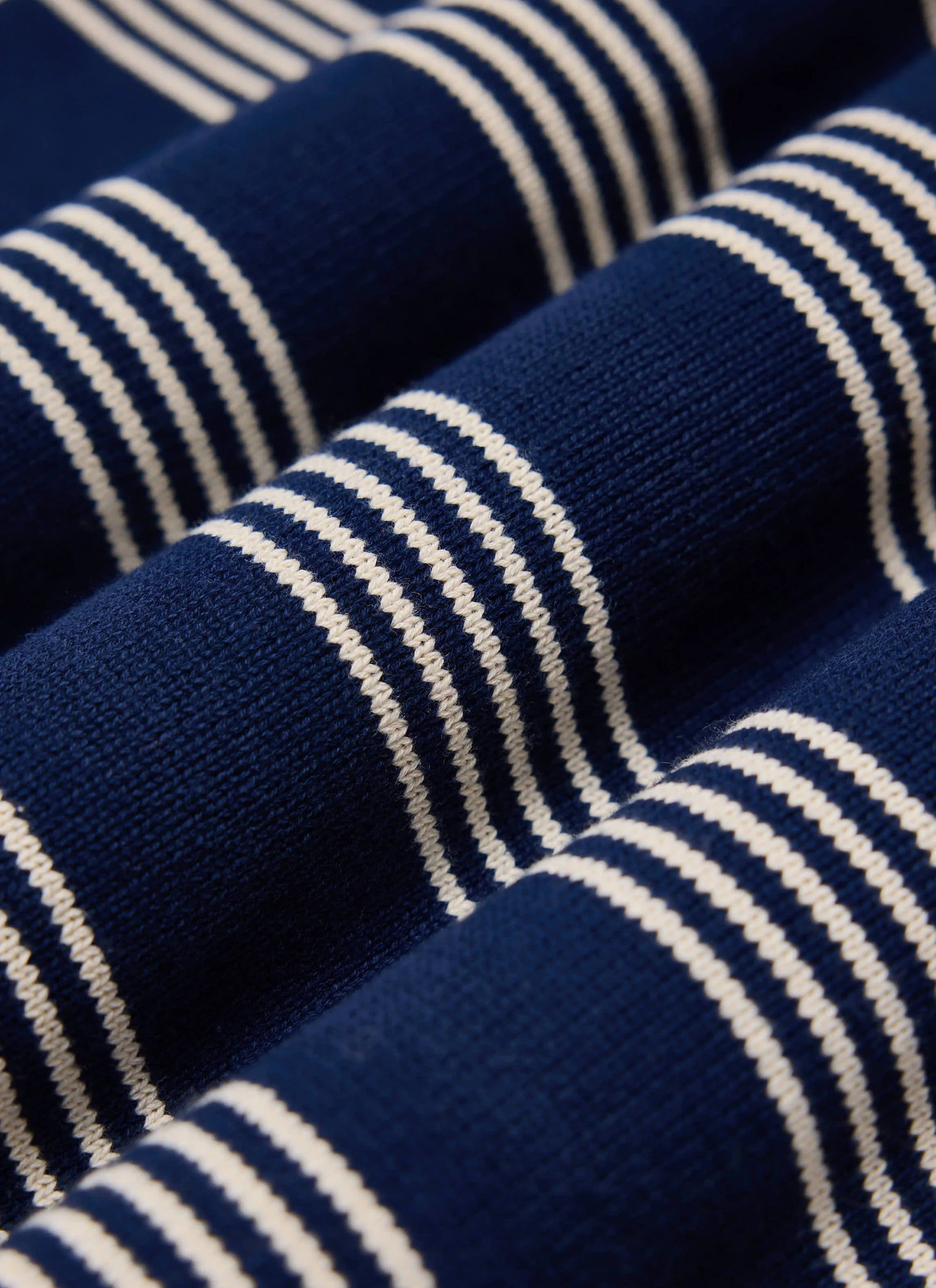 Fiction Striped Knitted T Shirt | Cotton | Navy - Image 5