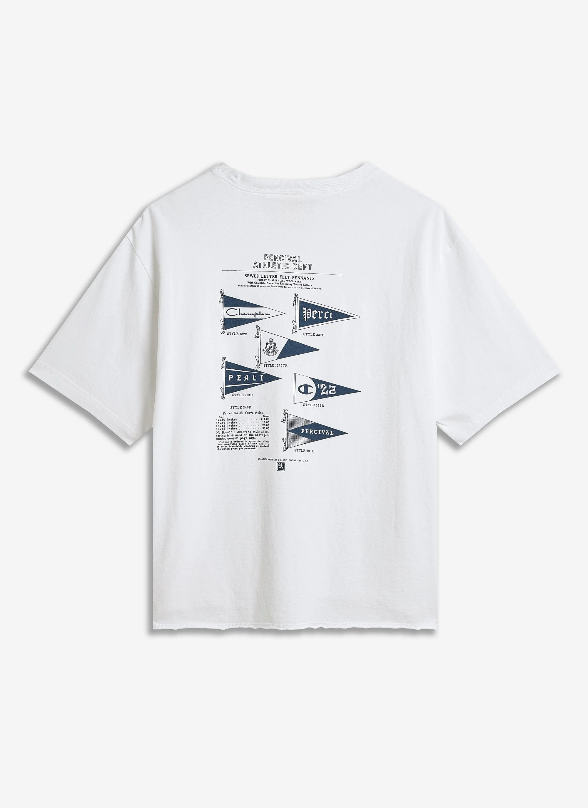 Flag Raw Hem T Shirt | Champion x Percival | White
