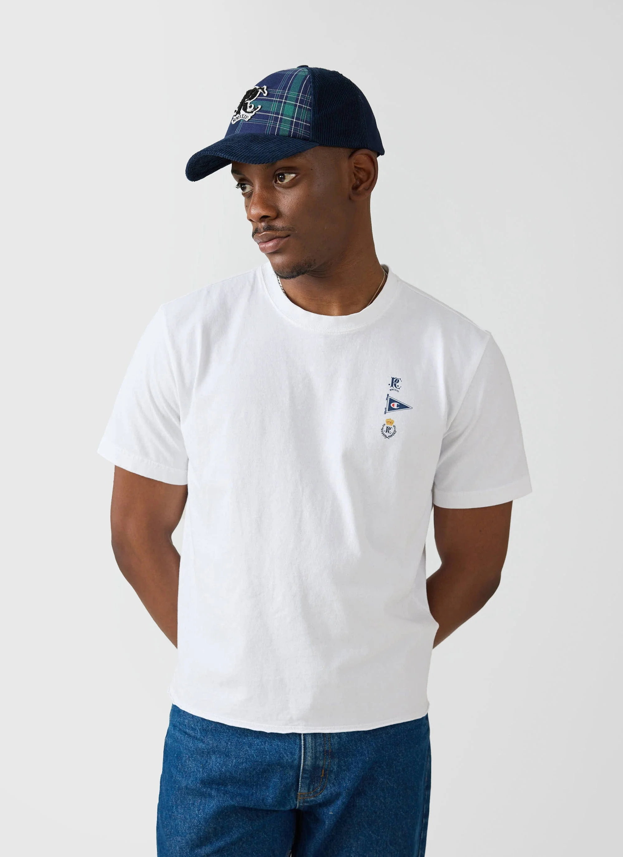 Flag Raw Hem T Shirt | Champion x Percival | White - Image 2