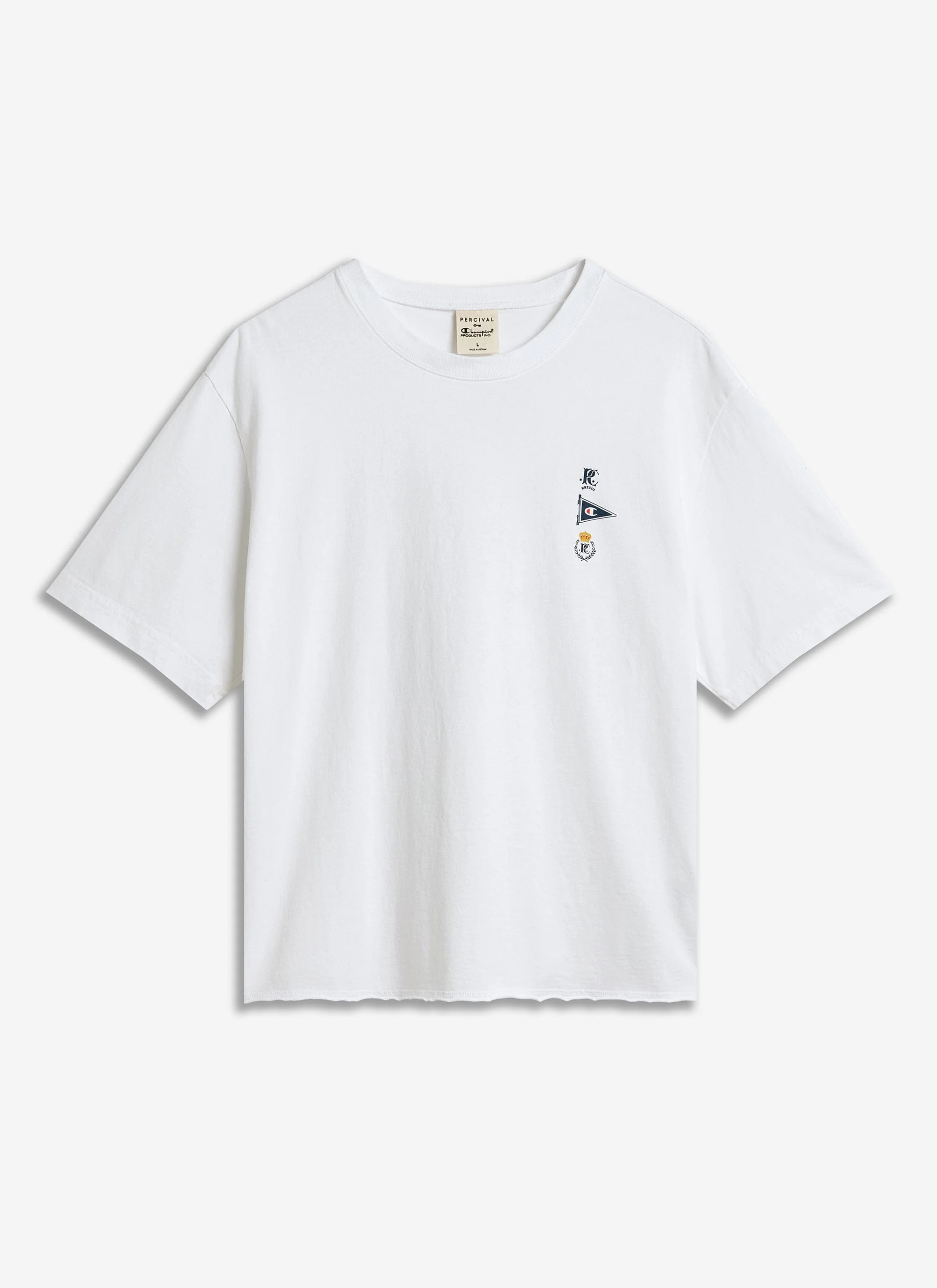 Flag Raw Hem T Shirt | Champion x Percival | White - Image 5
