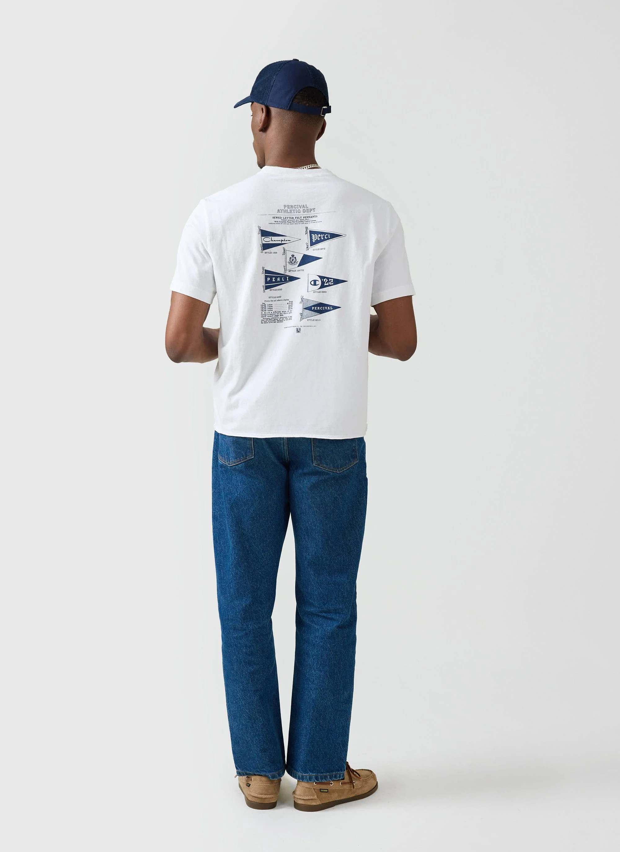 Flag Raw Hem T Shirt | Champion x Percival | White - Image 6
