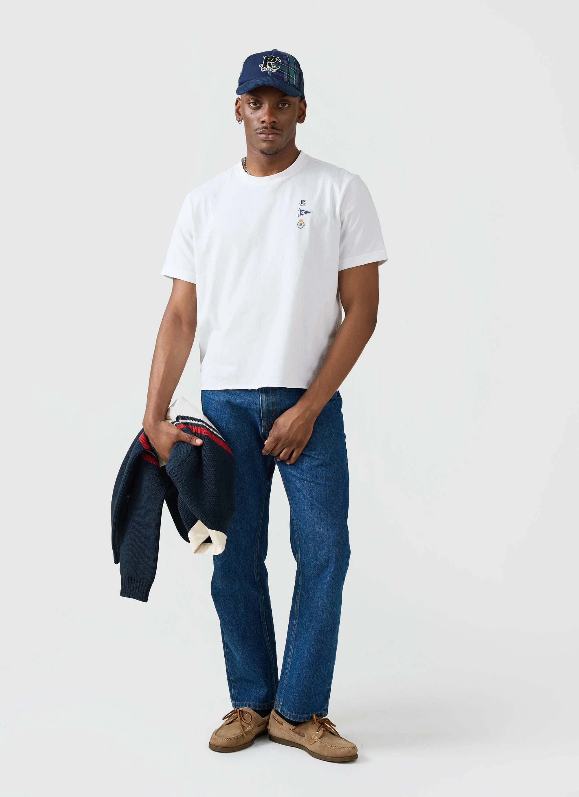 Flag Raw Hem T Shirt | Champion x Percival | White - Image 7