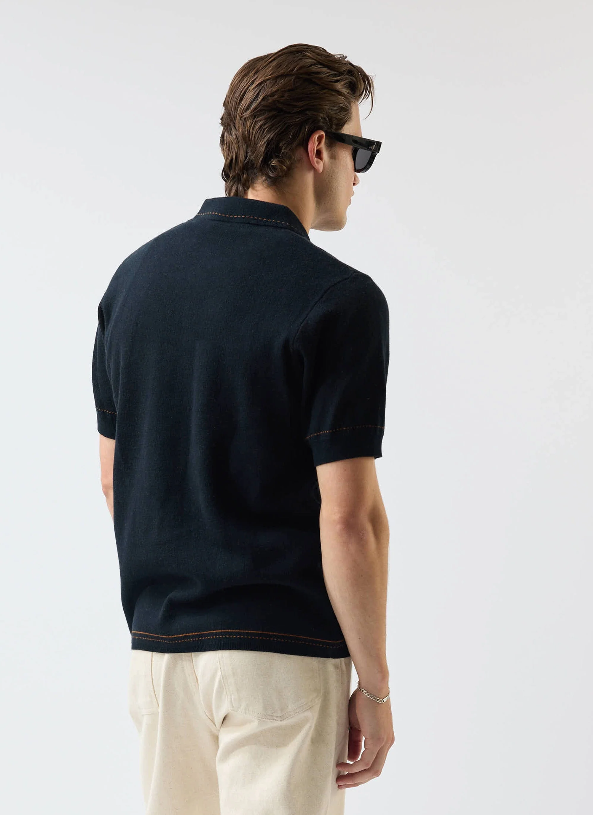 Folio Knitted Shirt | Cotton | Dark Navy - Image 3