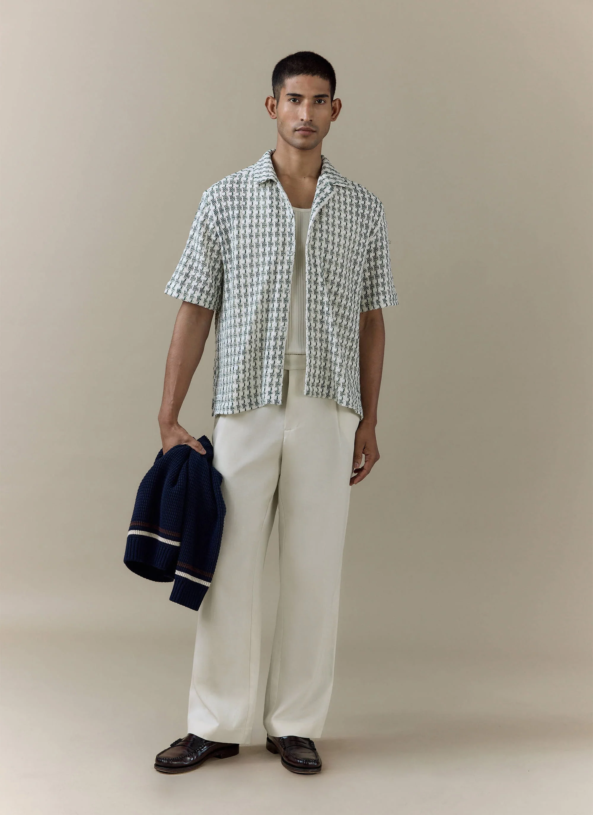 Freddie Crochet Boxy Shirt | Cotton | Green - Image 6
