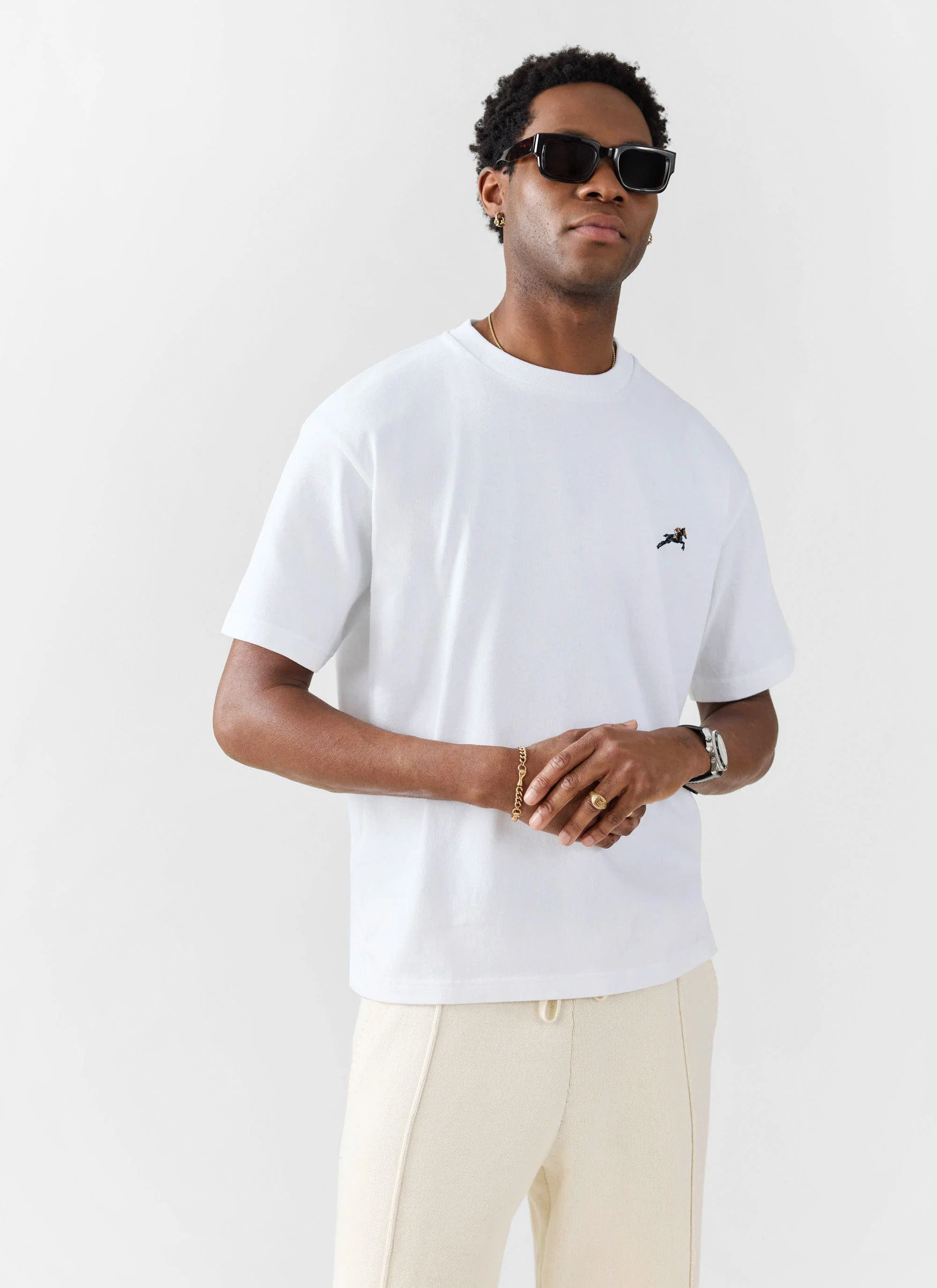 Galloping Horse Embroidered T Shirt | Organic Cotton | White - Image 2