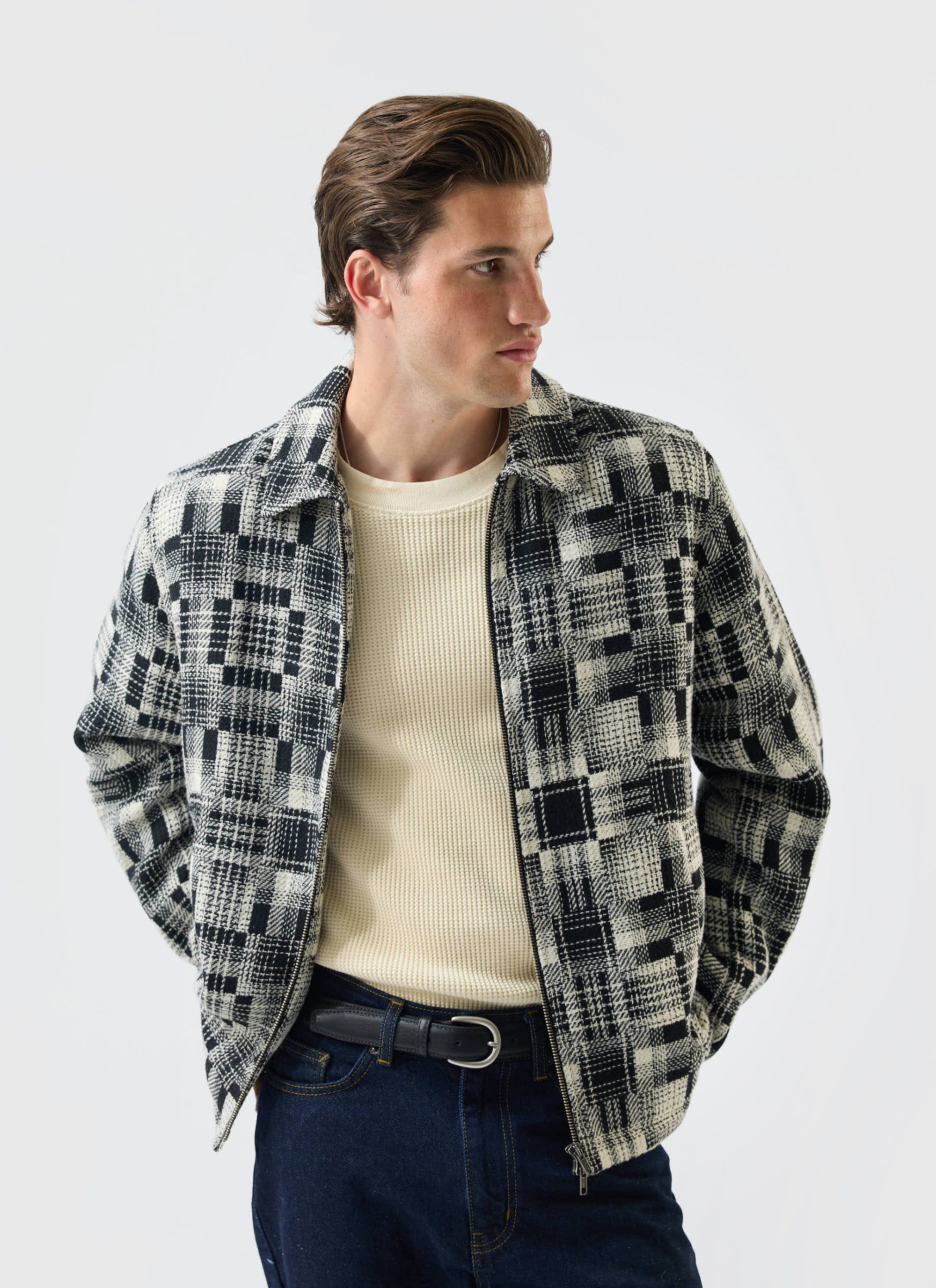 Men's Glossary Patchwork Jacket | Twill | Grey - Image 4