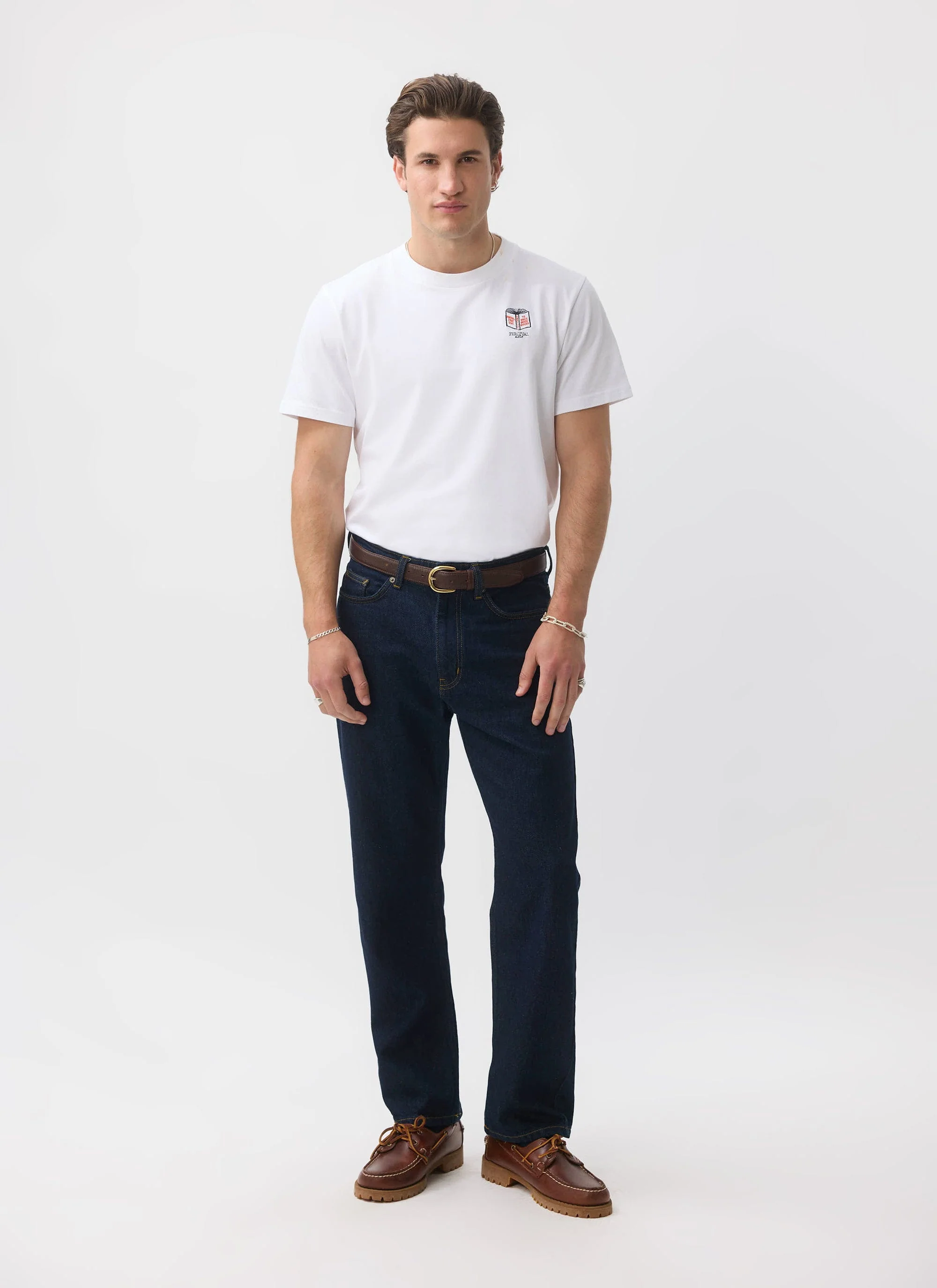 Greatest Bookshop T Shirt | Embroidered Organic Cotton | White - Image 2
