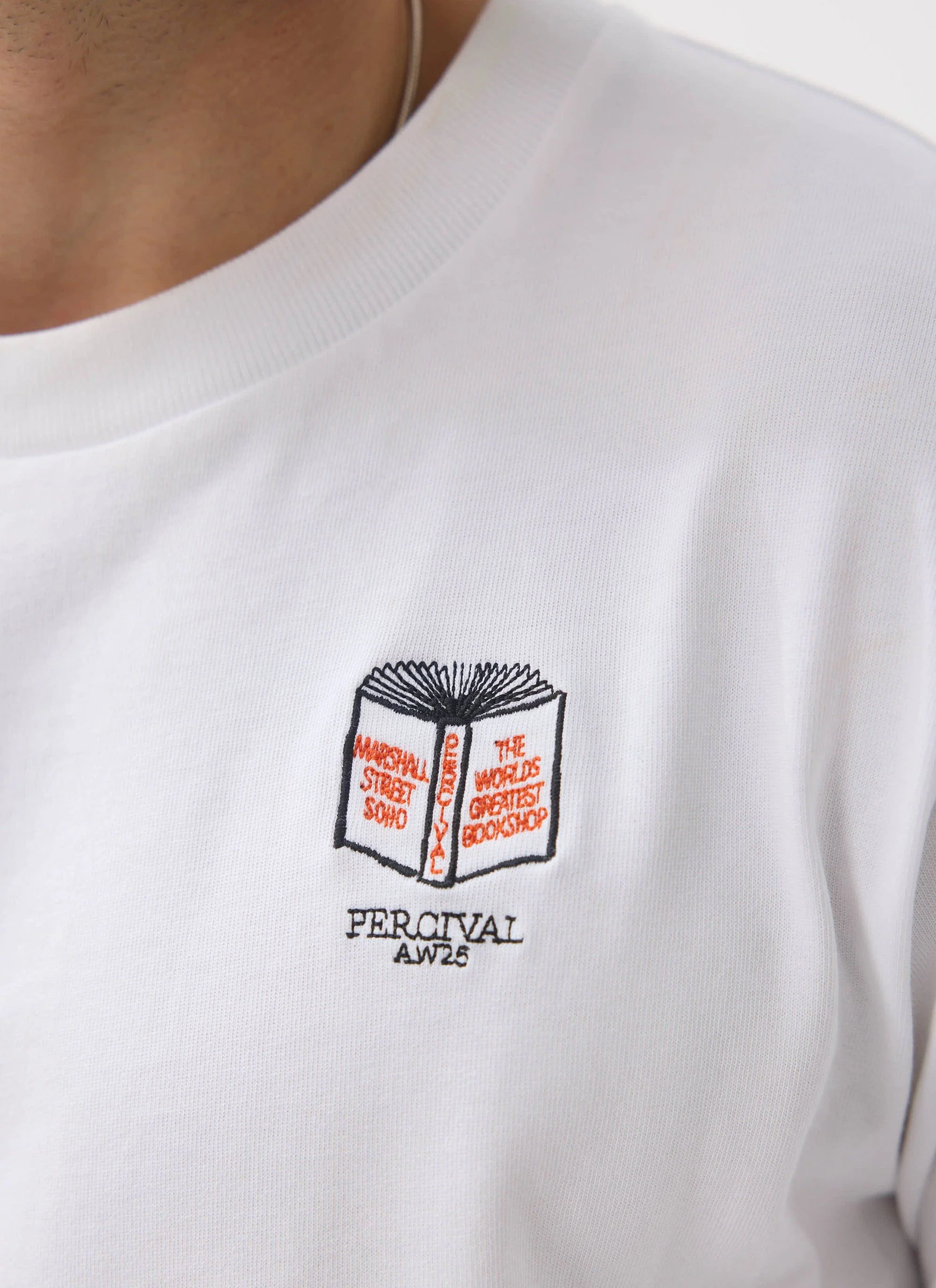Greatest Bookshop T Shirt | Embroidered Organic Cotton | White - Image 4