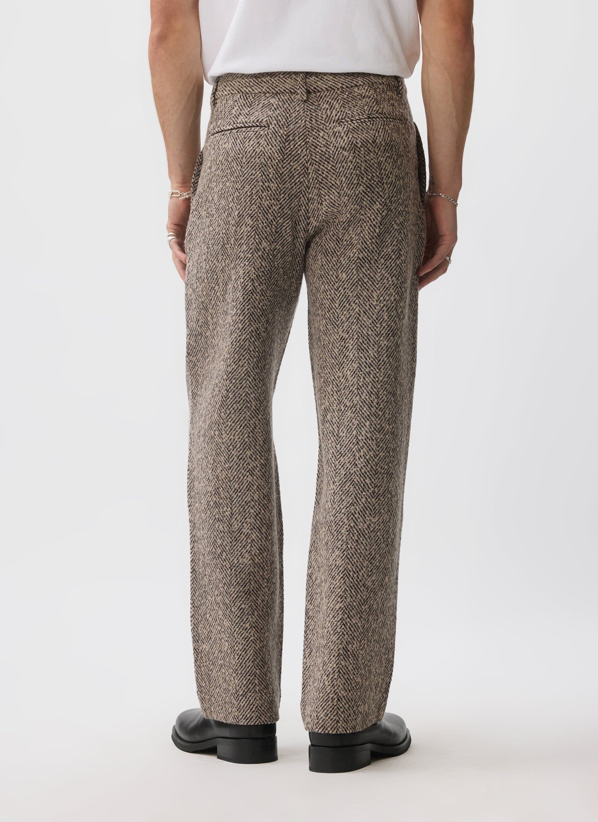 Herringbone Trousers | Wool | Cream - Image 3