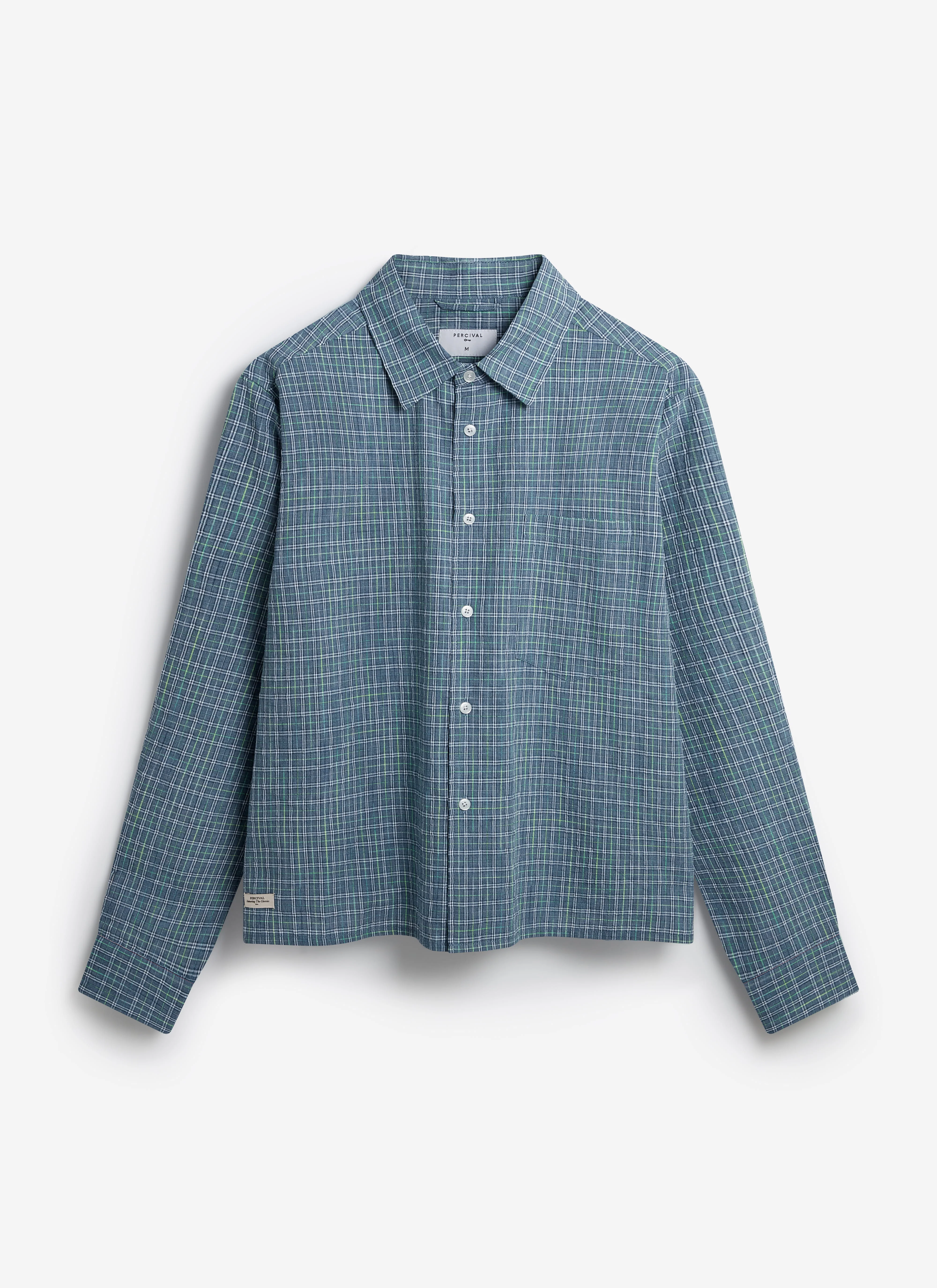 Hinsley Checked Boxy Shirt | Cotton | Blue - Image 10
