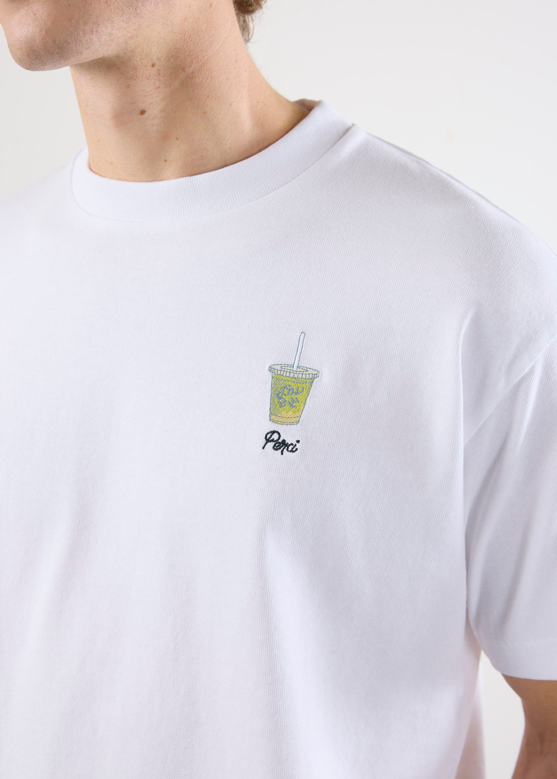 Iced Matcha Oversized T Shirt | Embroidered Organic Cotton | White - Image 6