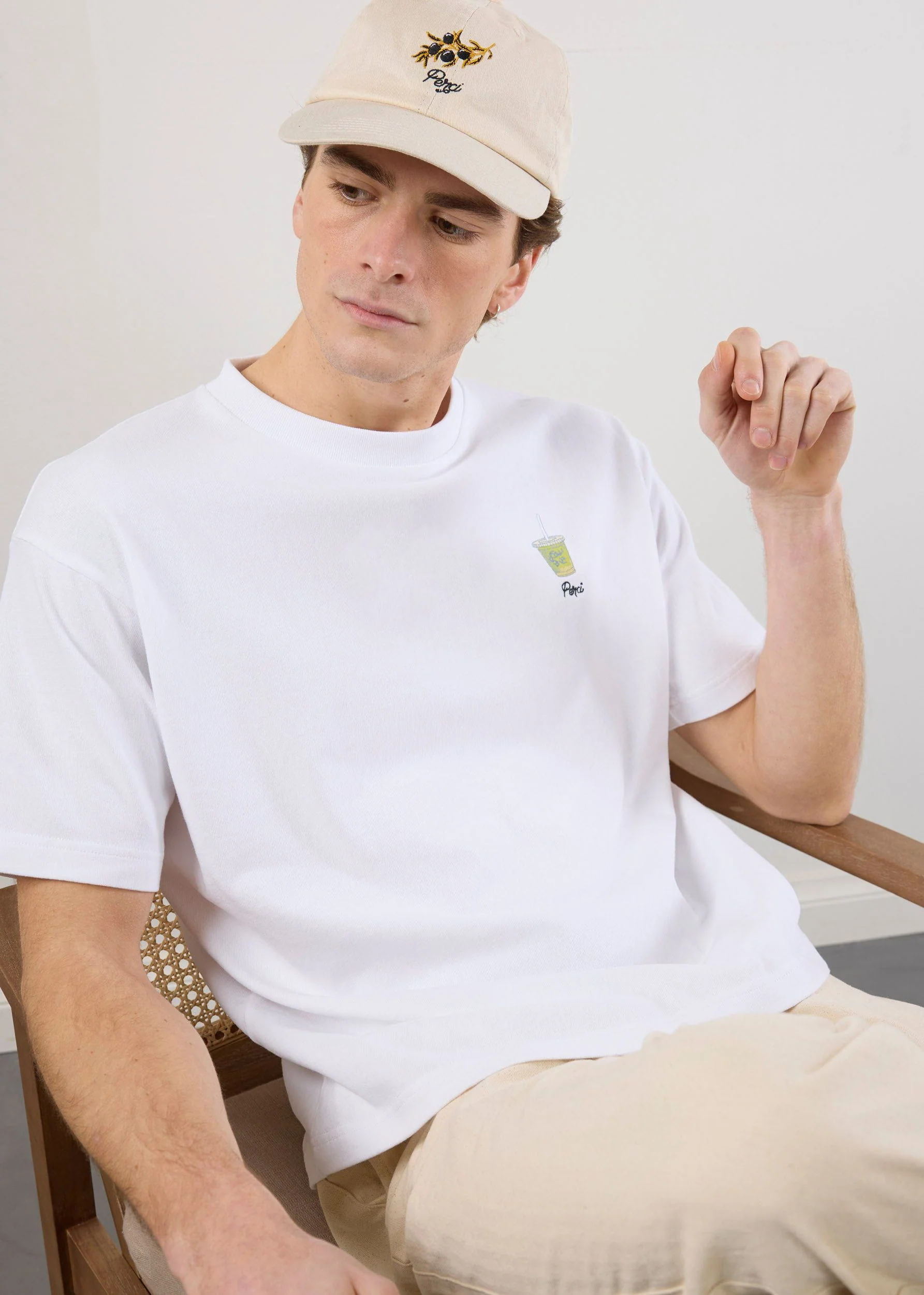 Iced Matcha Oversized T Shirt | Embroidered Organic Cotton | White - Image 7