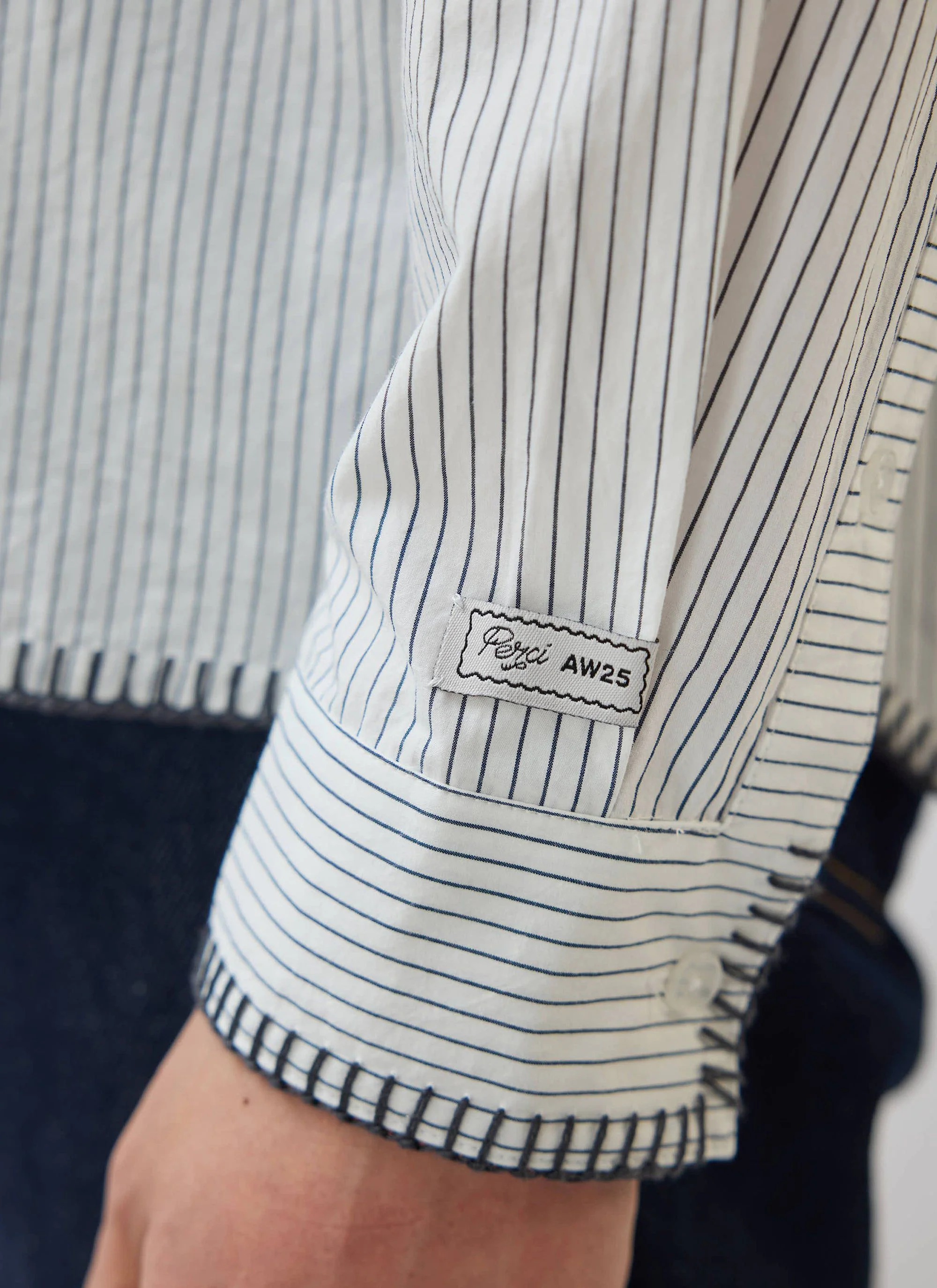 Index Stripe Pearce Shirt | Cotton | Cream - Image 4