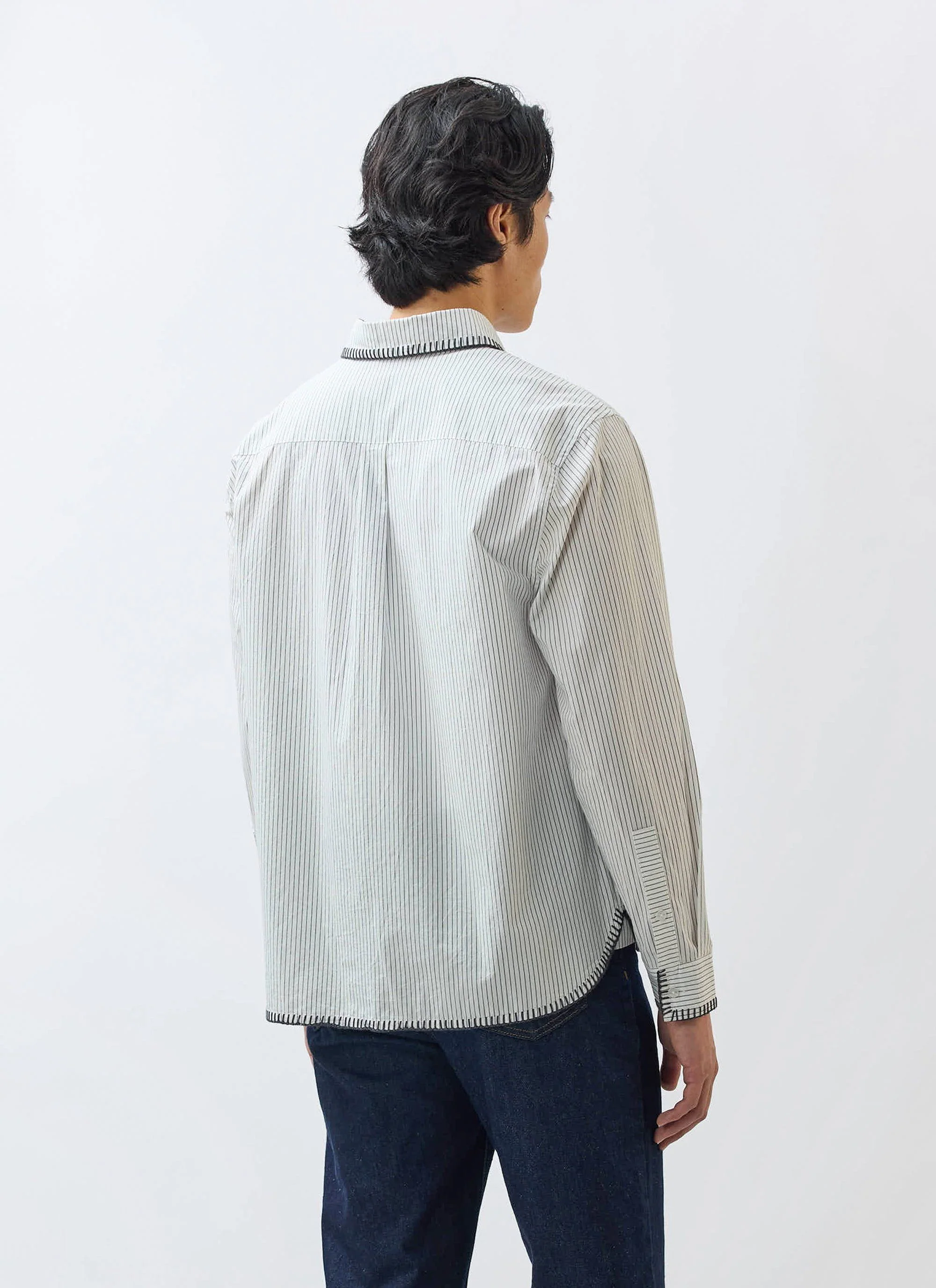 Index Stripe Pearce Shirt | Cotton | Cream - Image 6