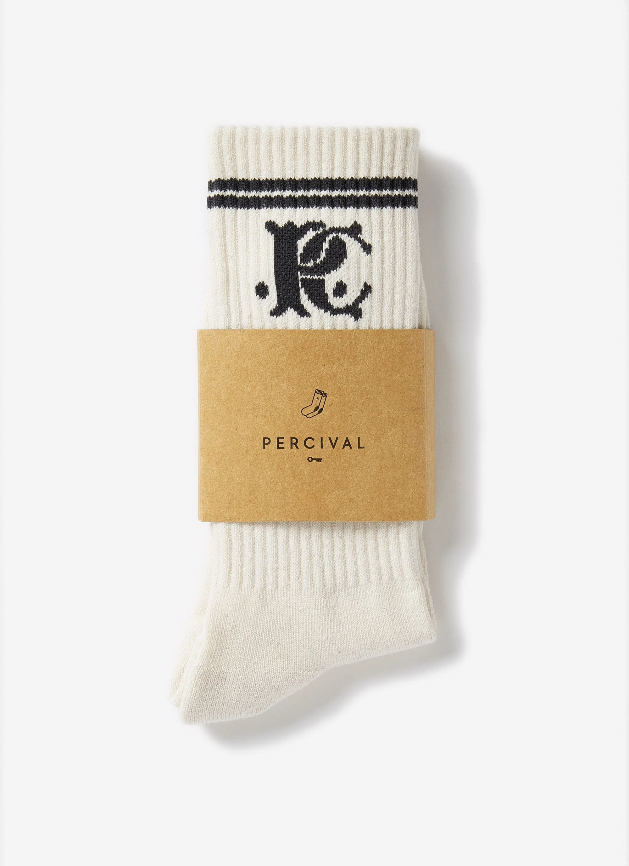 Jacquard Socks | Champion x Percival | White