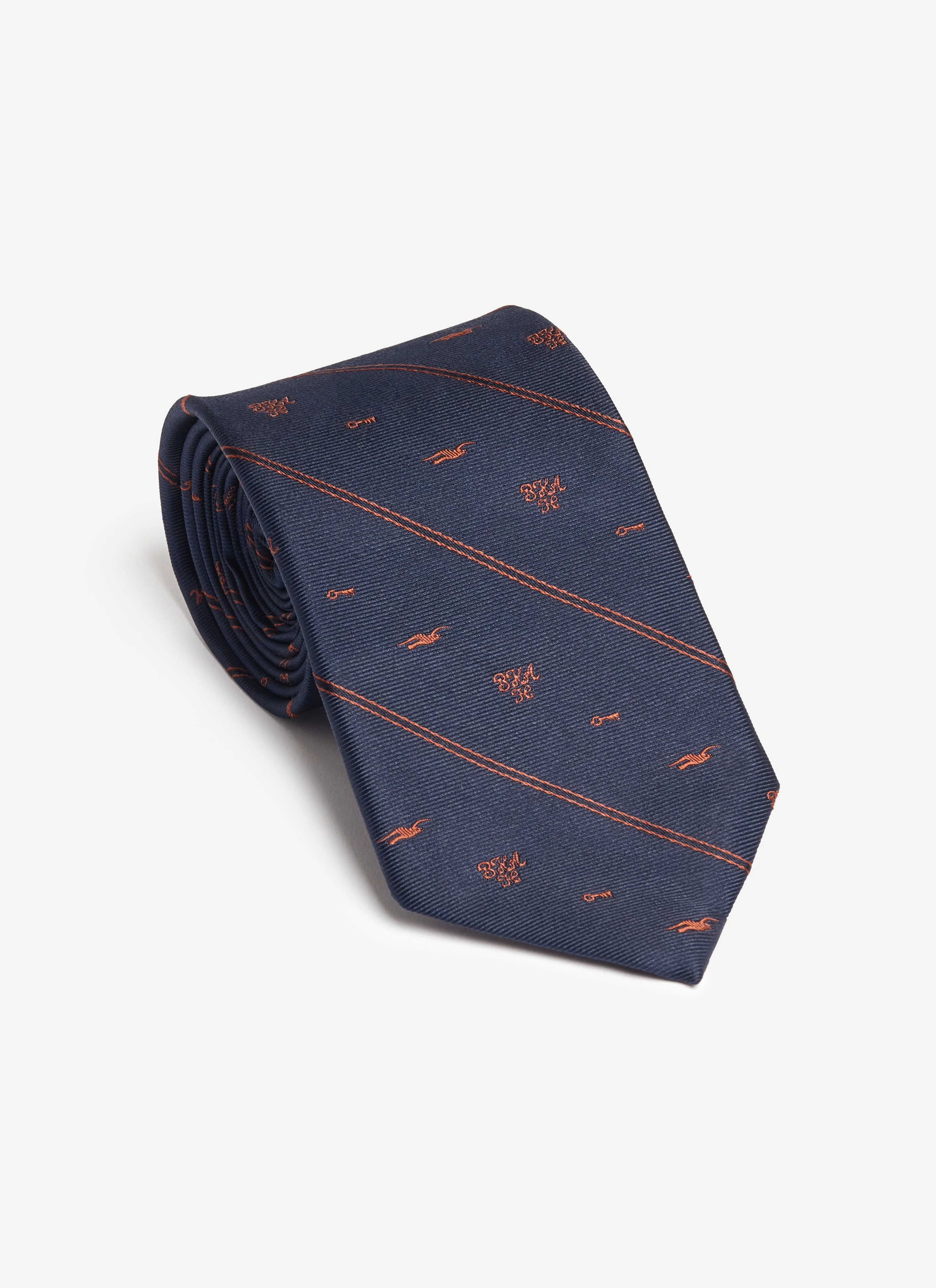 Jacquard Stripe Silk Tie | Brighton & Hove Albion F.C. x Percival | Navy - Image 5