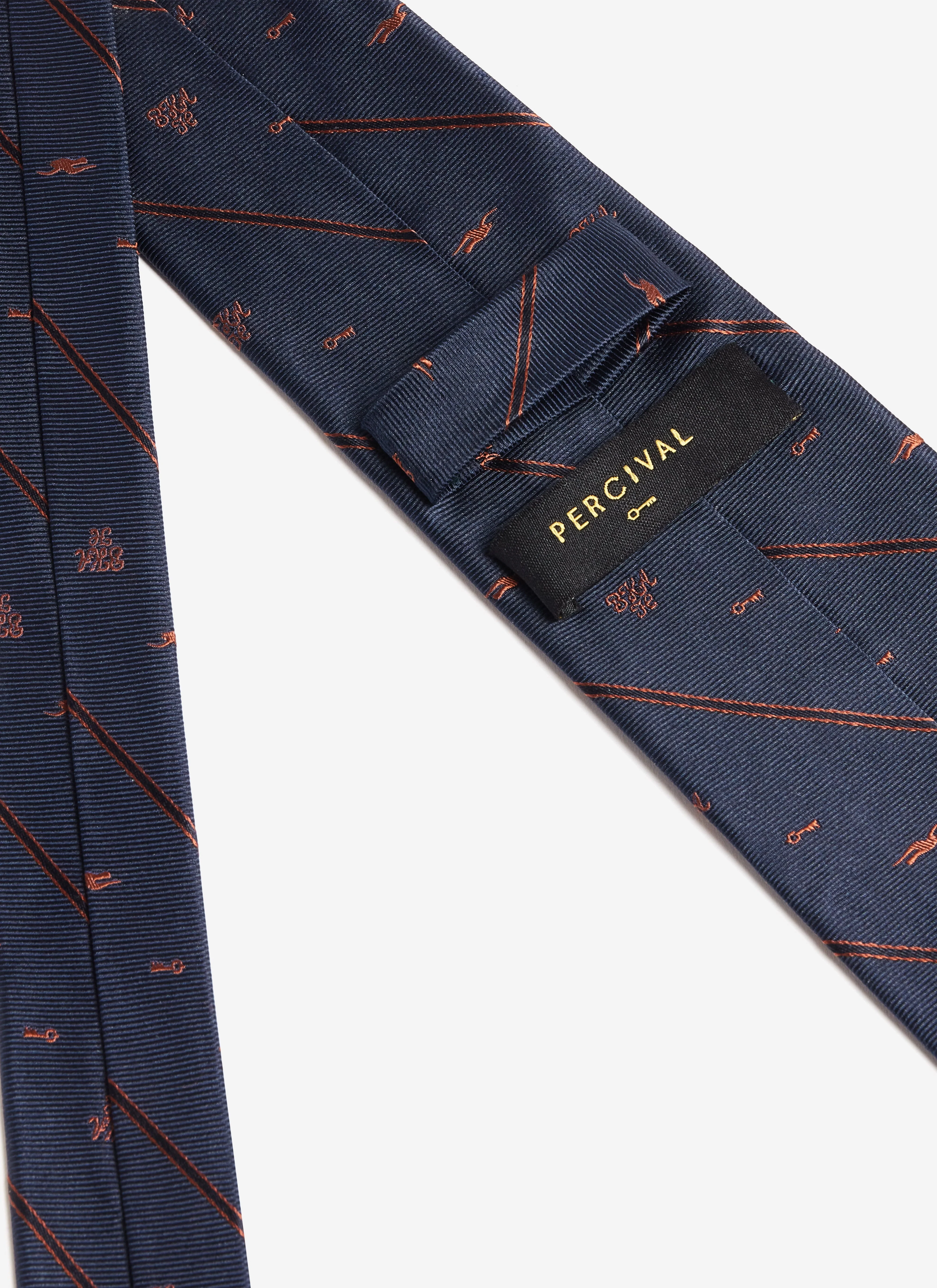 Jacquard Stripe Silk Tie | Brighton & Hove Albion F.C. x Percival | Navy - Image 6
