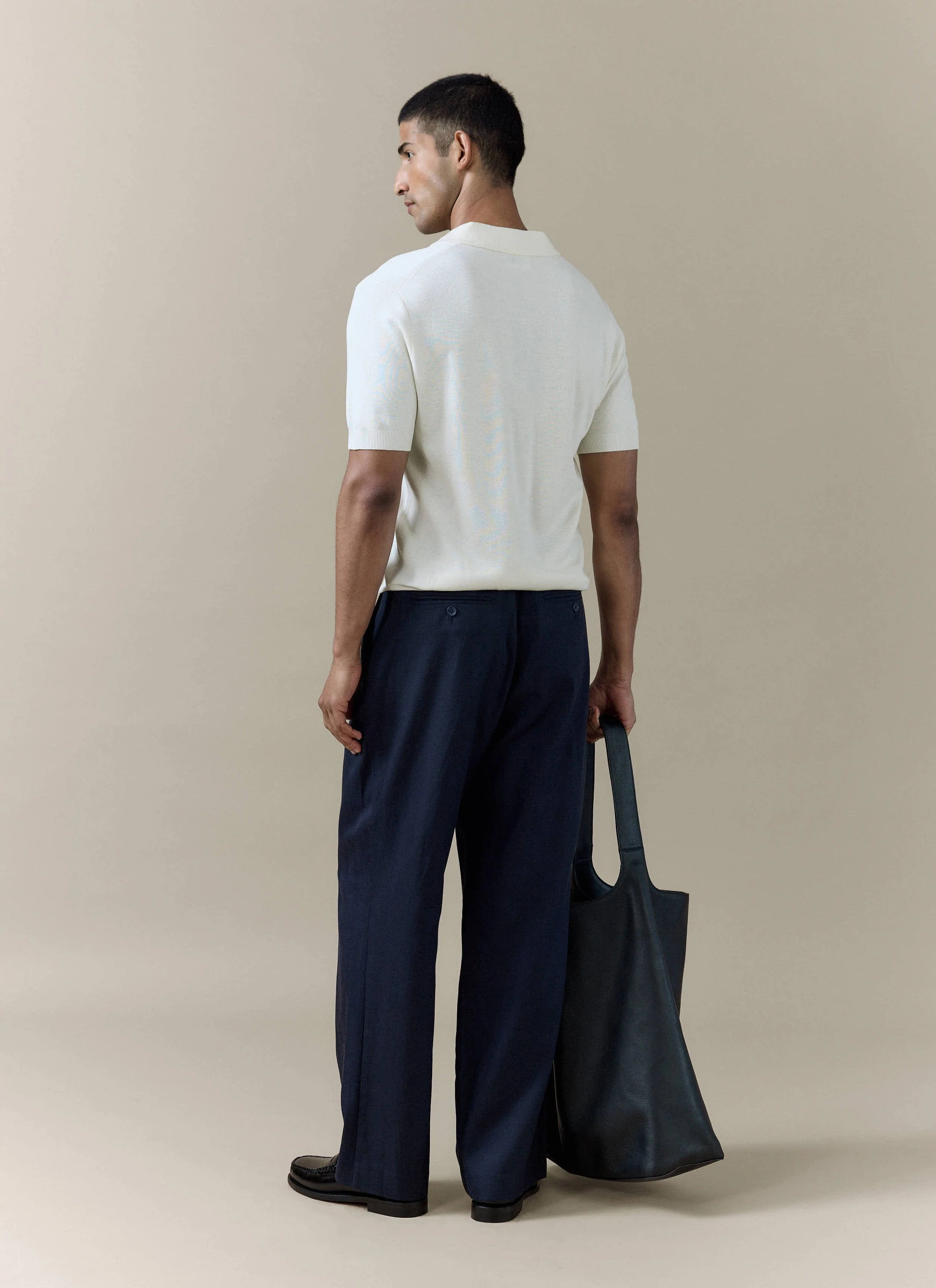 Laurence Knitted Polo | Linen Lyocell Blend | Cream - Image 6