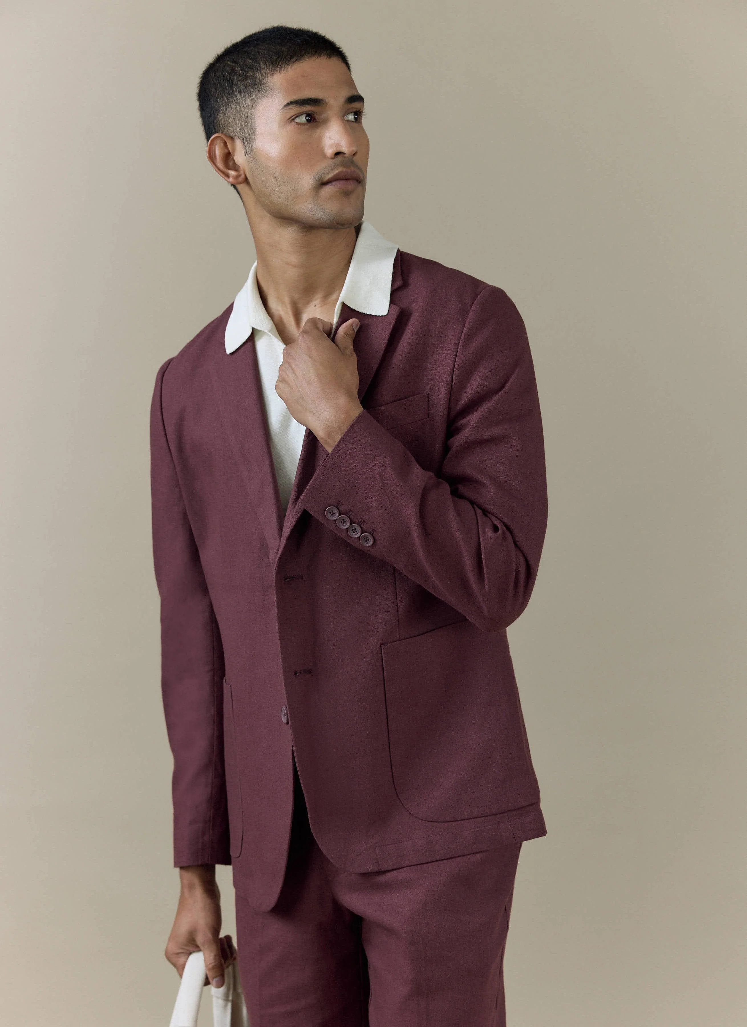Laurence Knitted Polo | Linen Lyocell Blend | Cream - Image 8