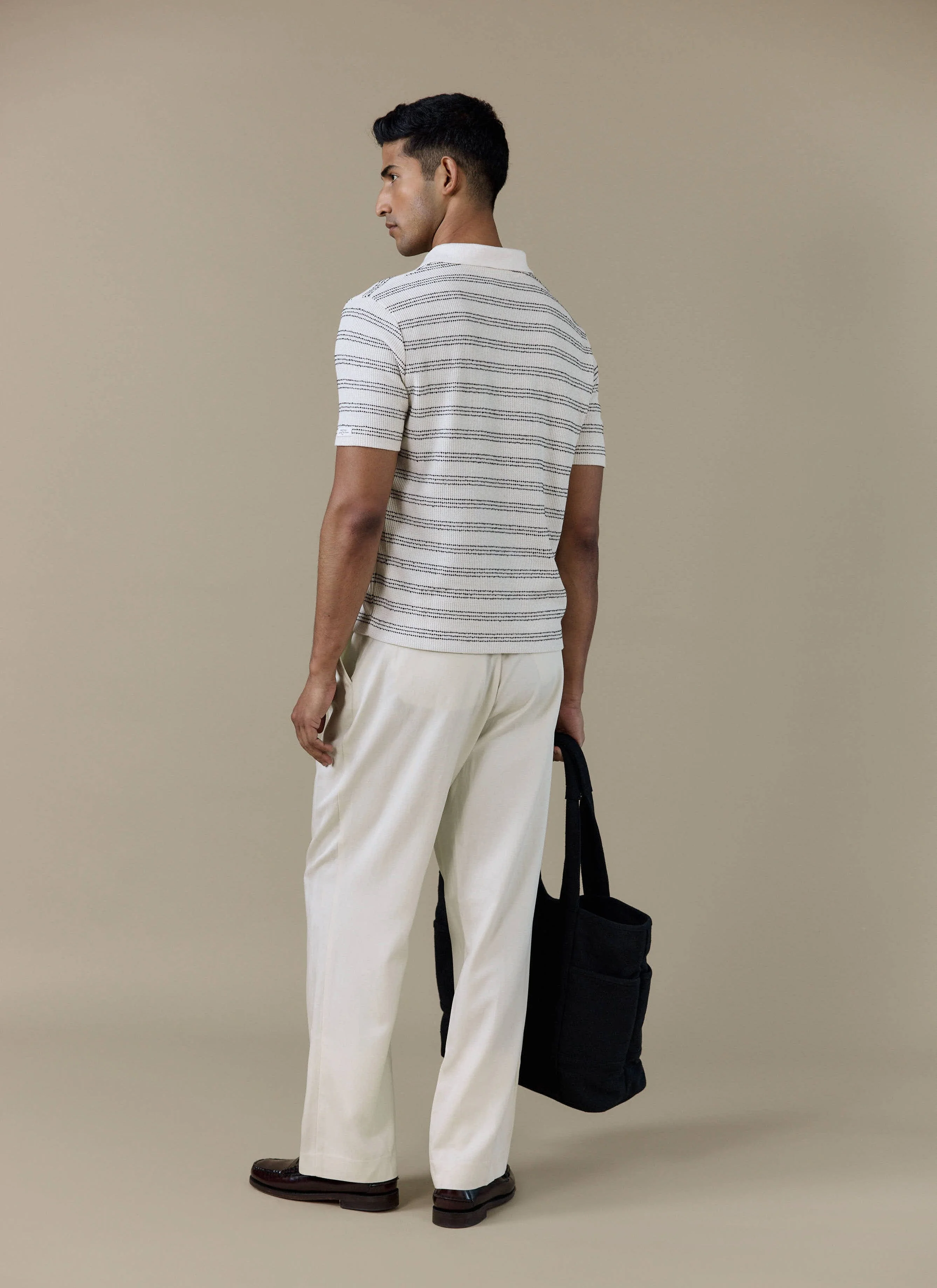Laurent Polo | Cotton | Cream Stripe - Image 3