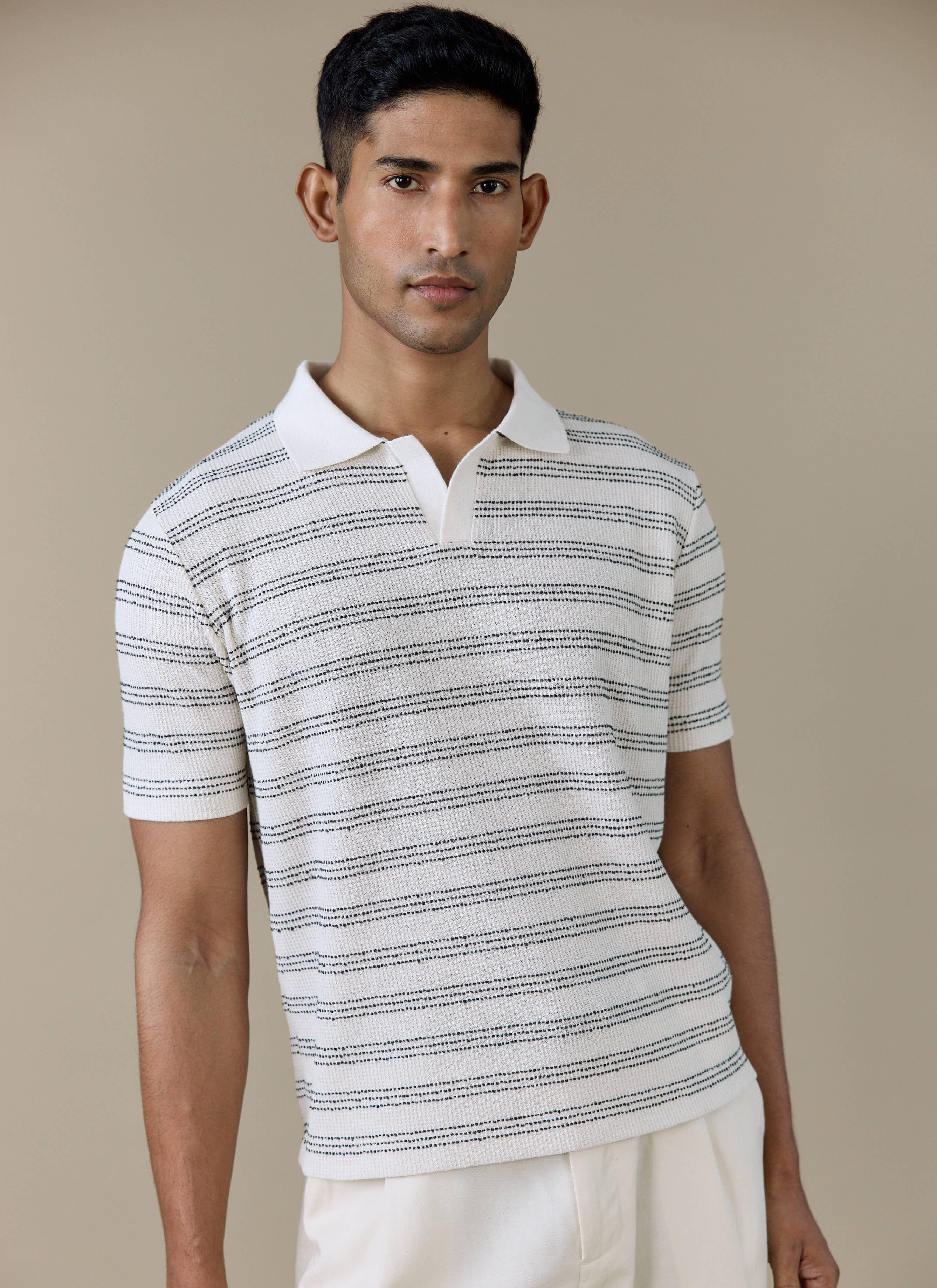 Laurent Polo | Cotton | Cream Stripe - Image 4