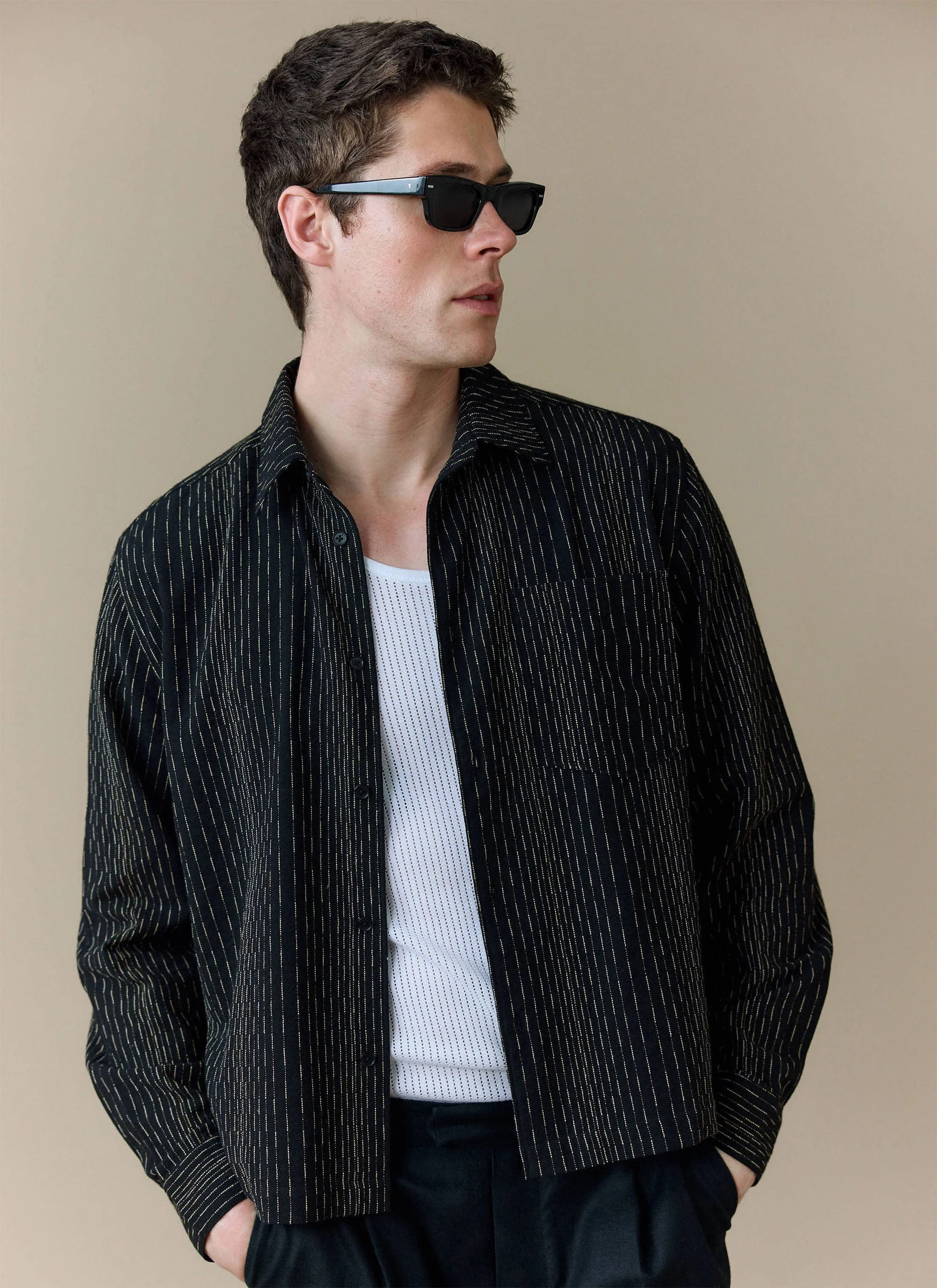 Leland Cuban Boxy Shirt | Cotton | Black