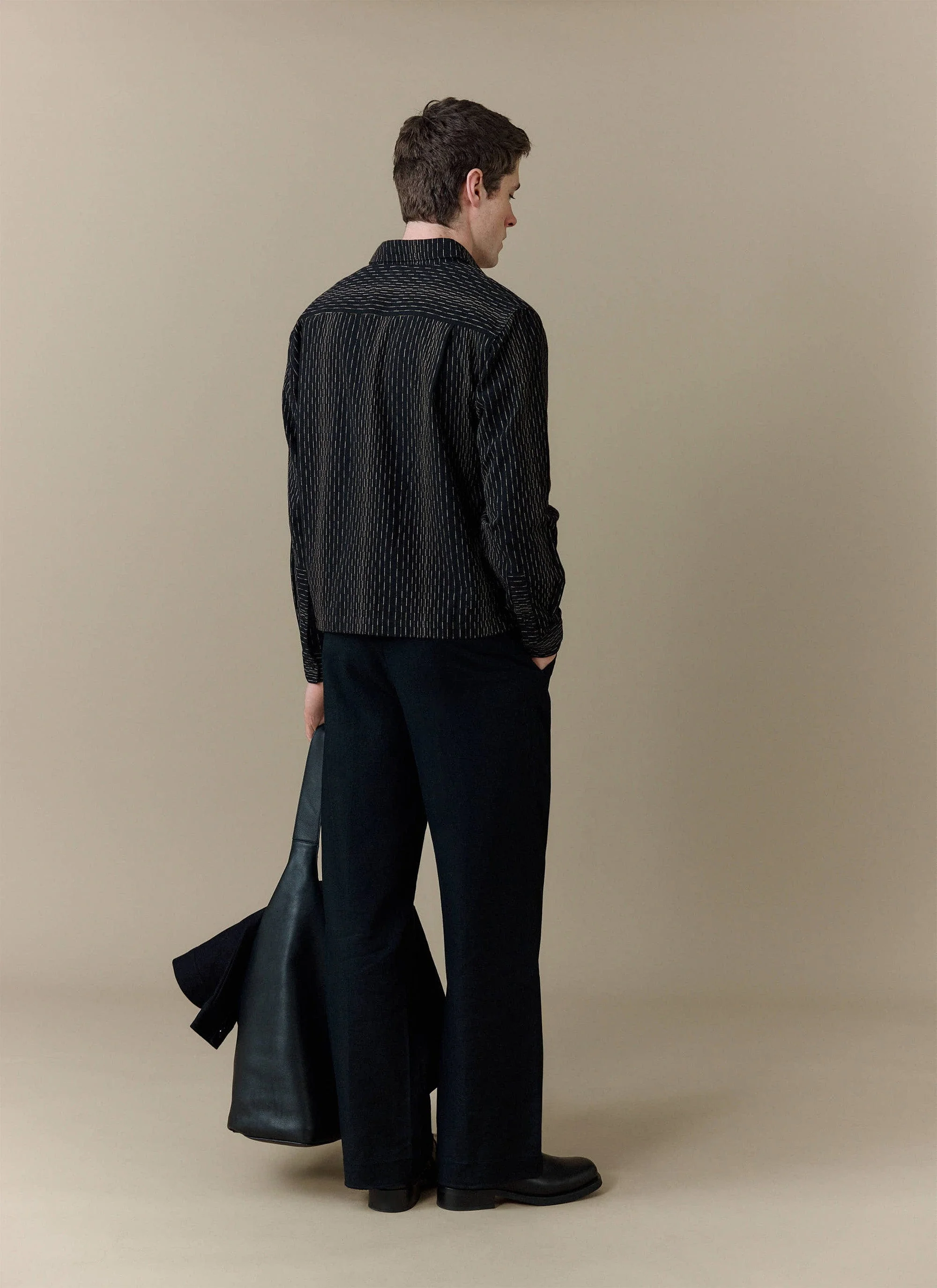 Leland Cuban Boxy Shirt | Cotton | Black - Image 3