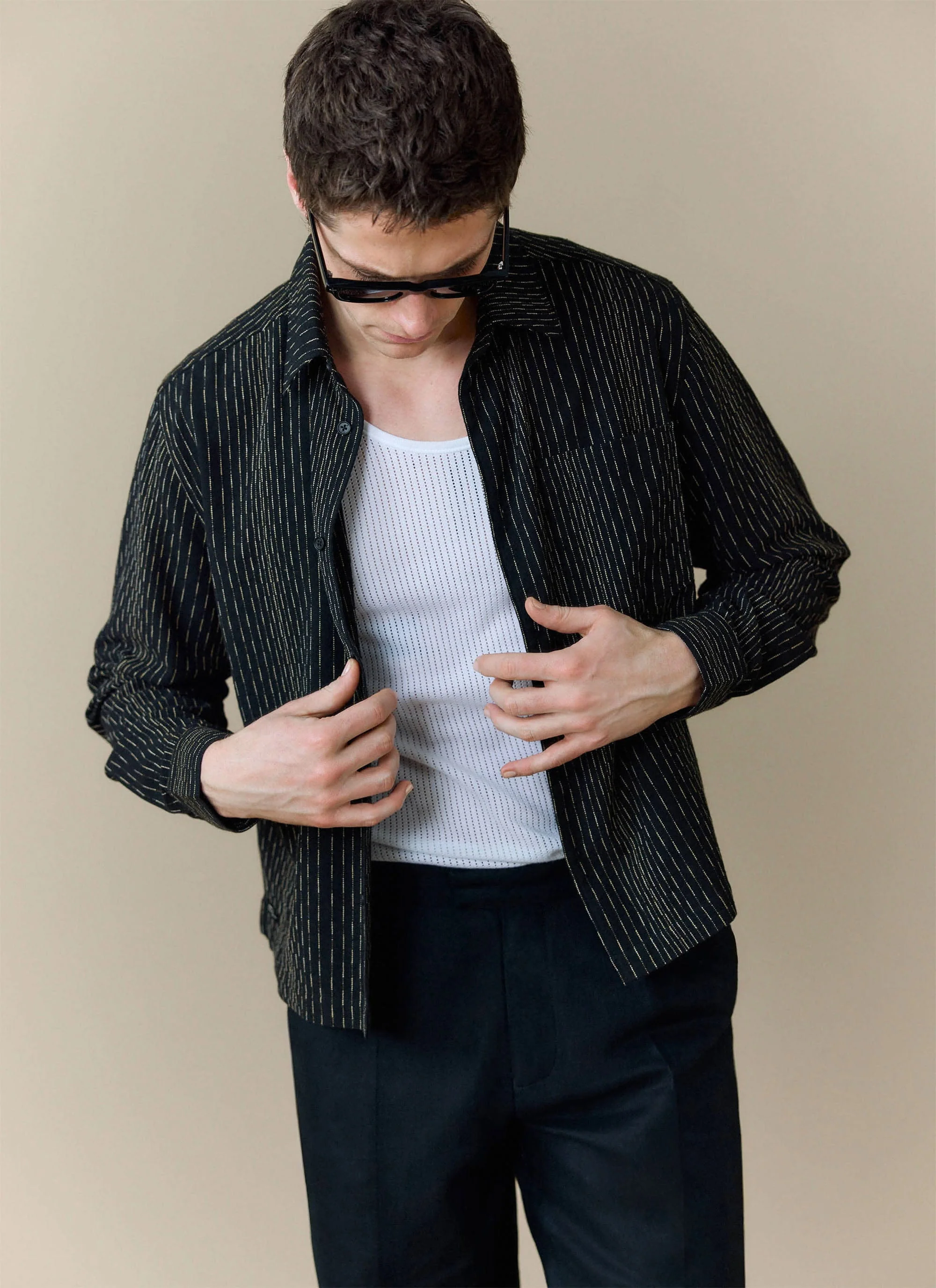 Leland Cuban Boxy Shirt | Cotton | Black - Image 5