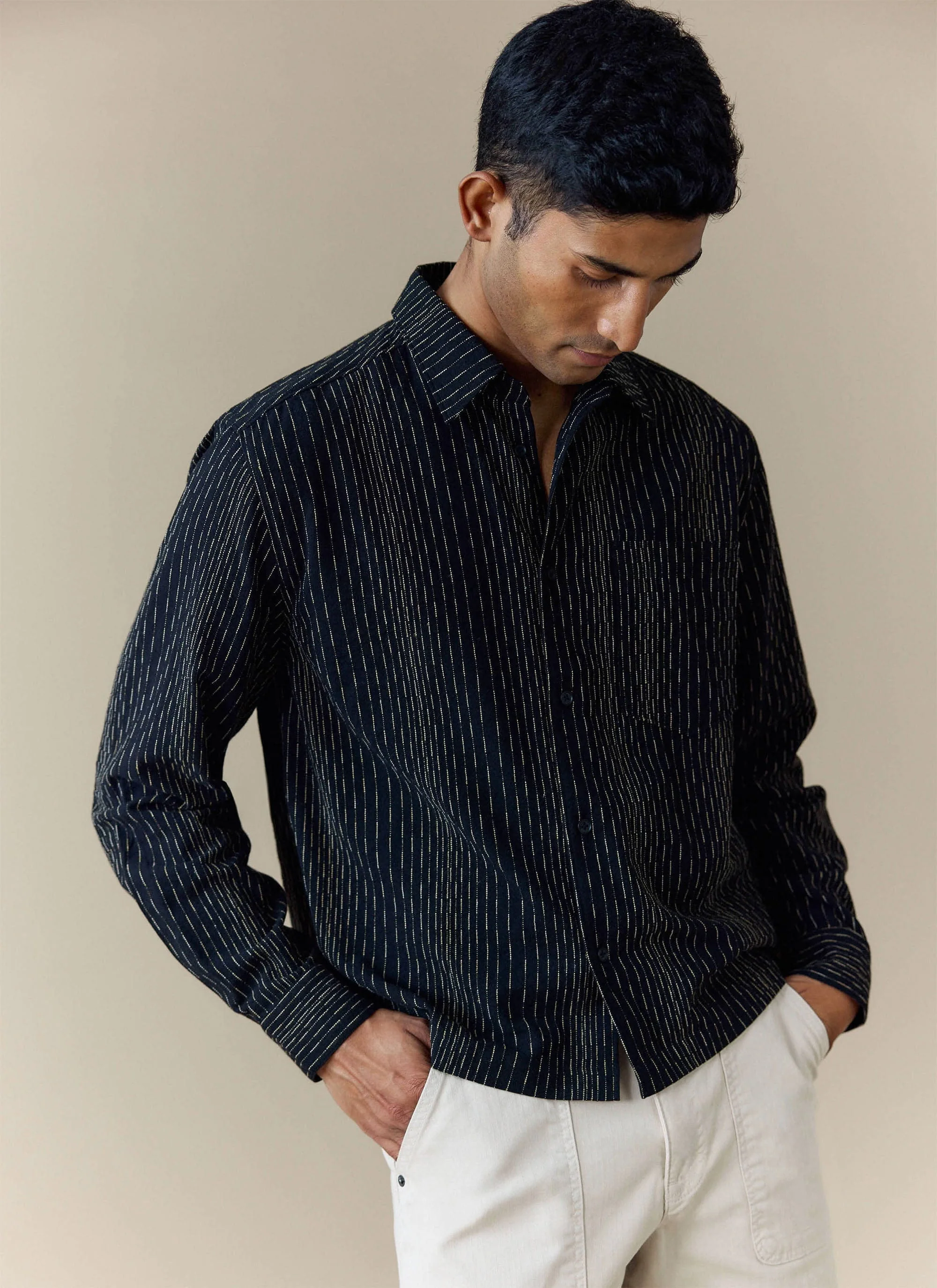 Leland Cuban Boxy Shirt | Cotton | Black - Image 8