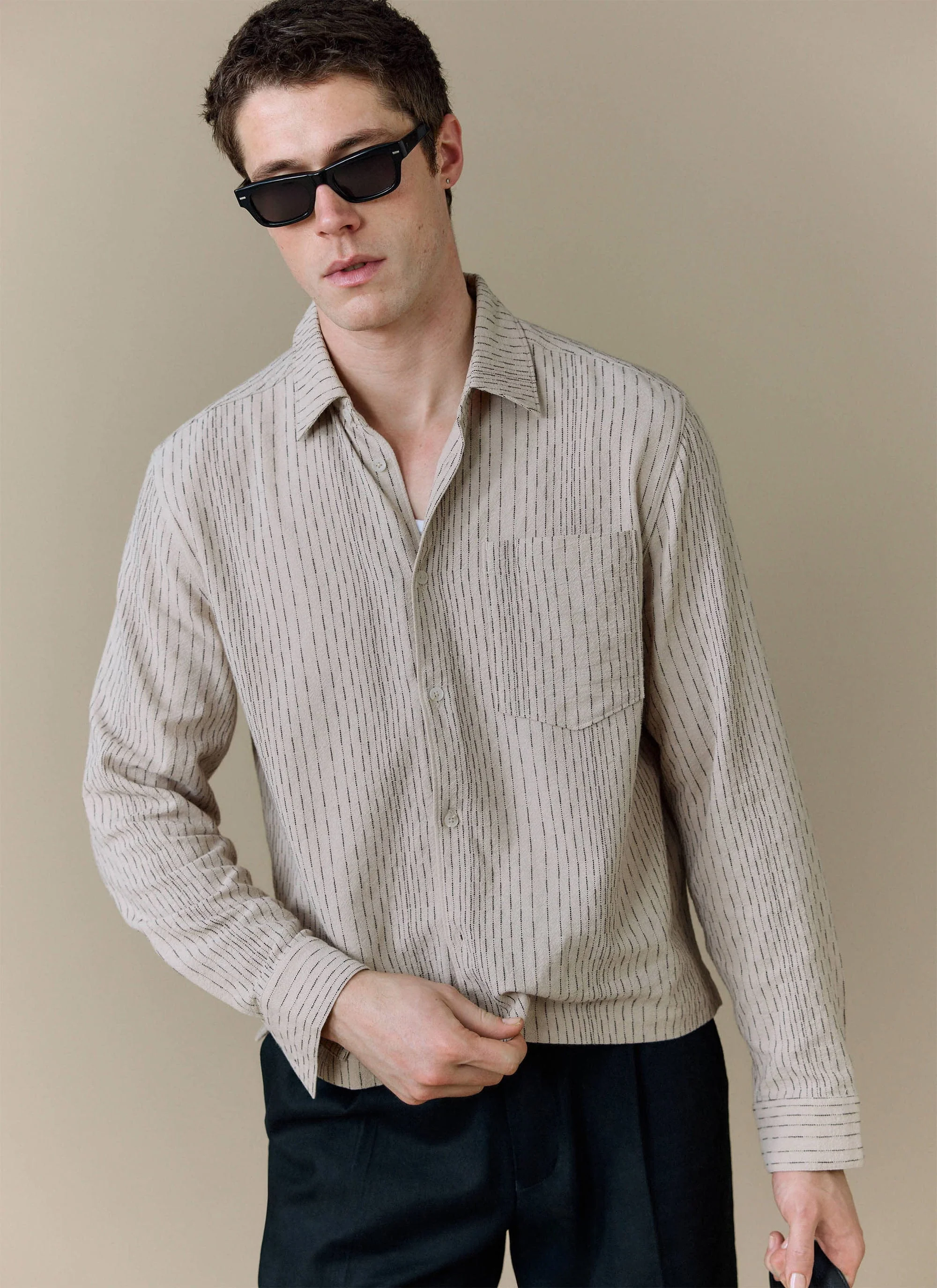 Leland Cuban Boxy Shirt | Cotton | Cream - Image 4