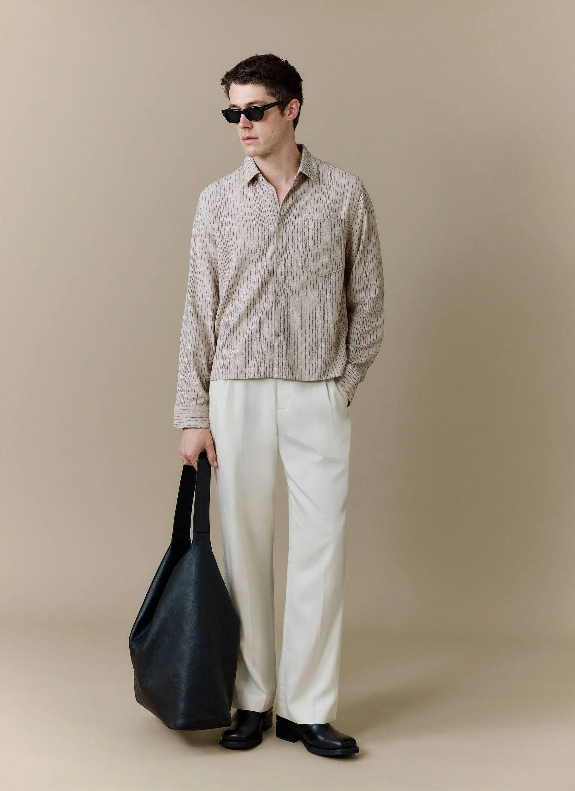 Leland Cuban Boxy Shirt | Cotton | Cream - Image 6