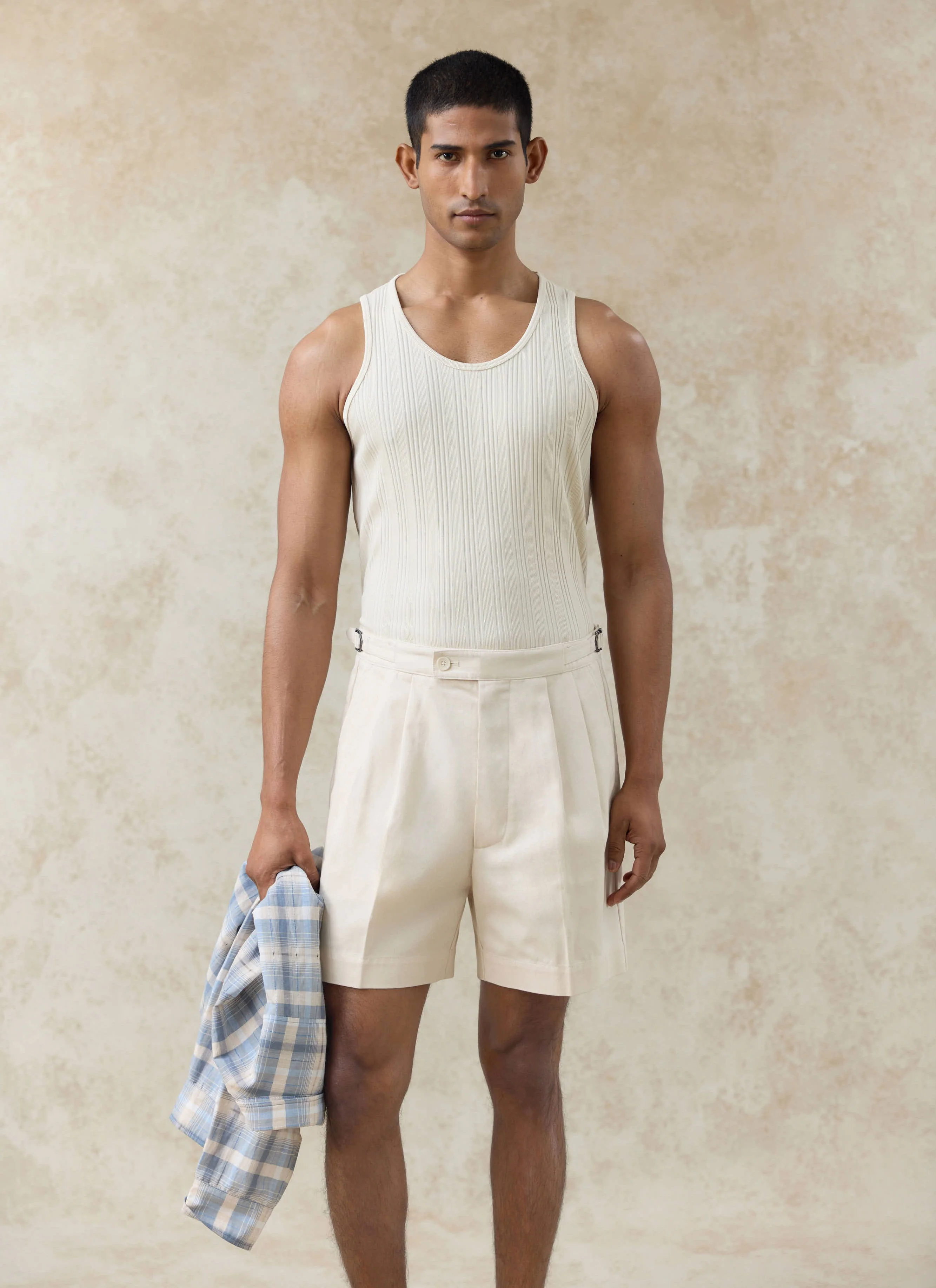 Leon Ribbed Vest | Cotton | Cream - Image 6