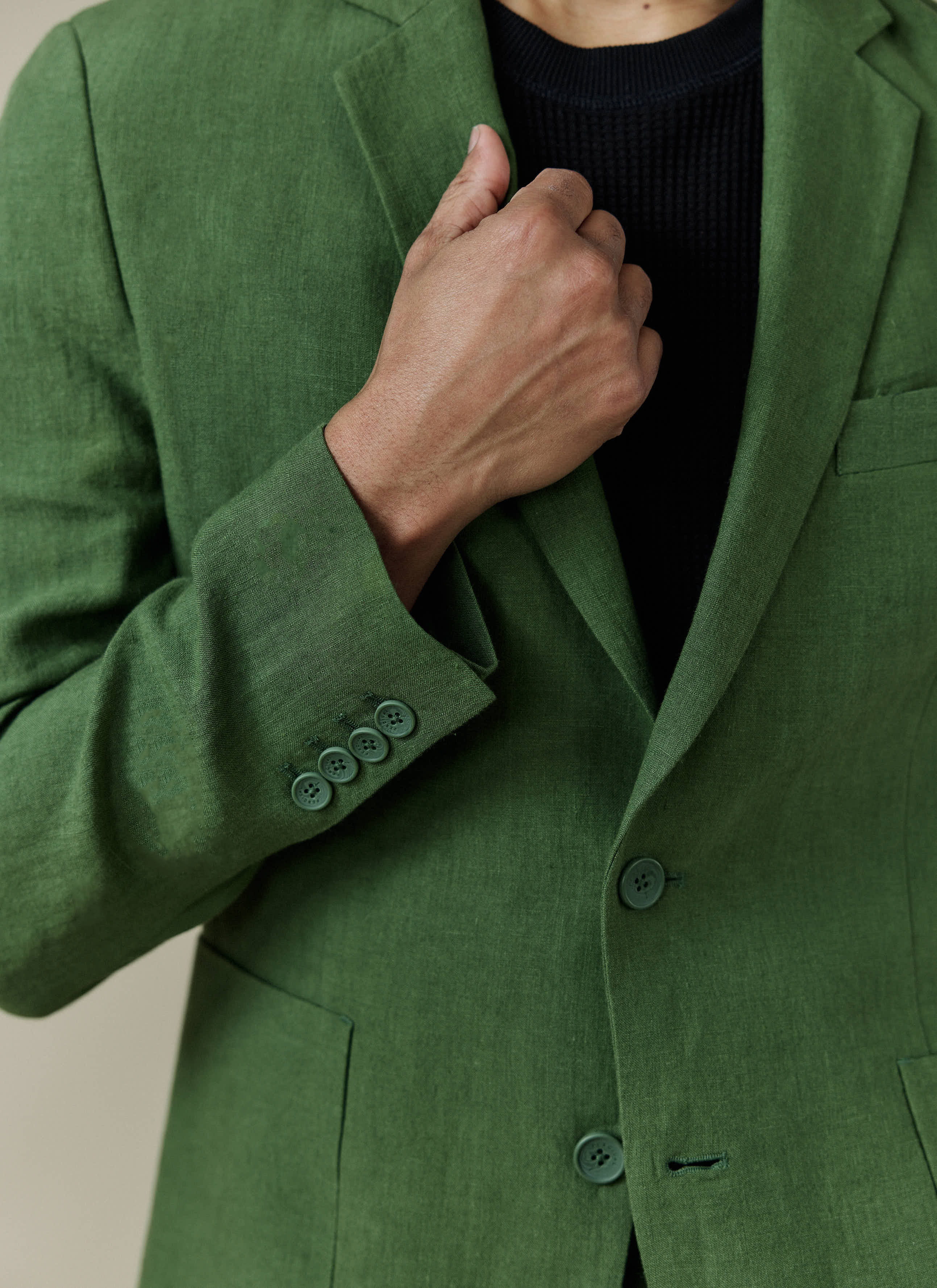 Tailored Linen Blazer | Suit Jacket | Forest - Image 10