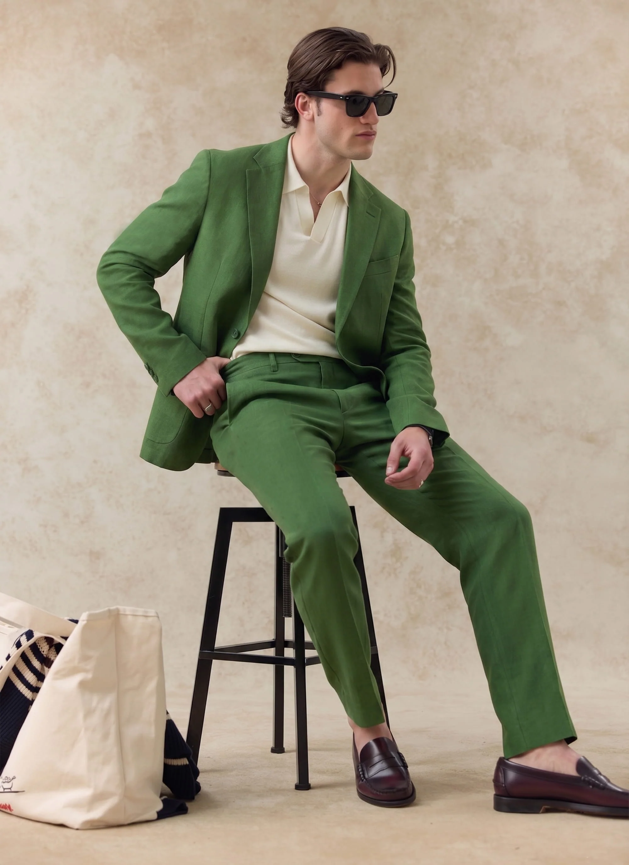 Tailored Linen Blazer | Suit Jacket | Forest - Image 6