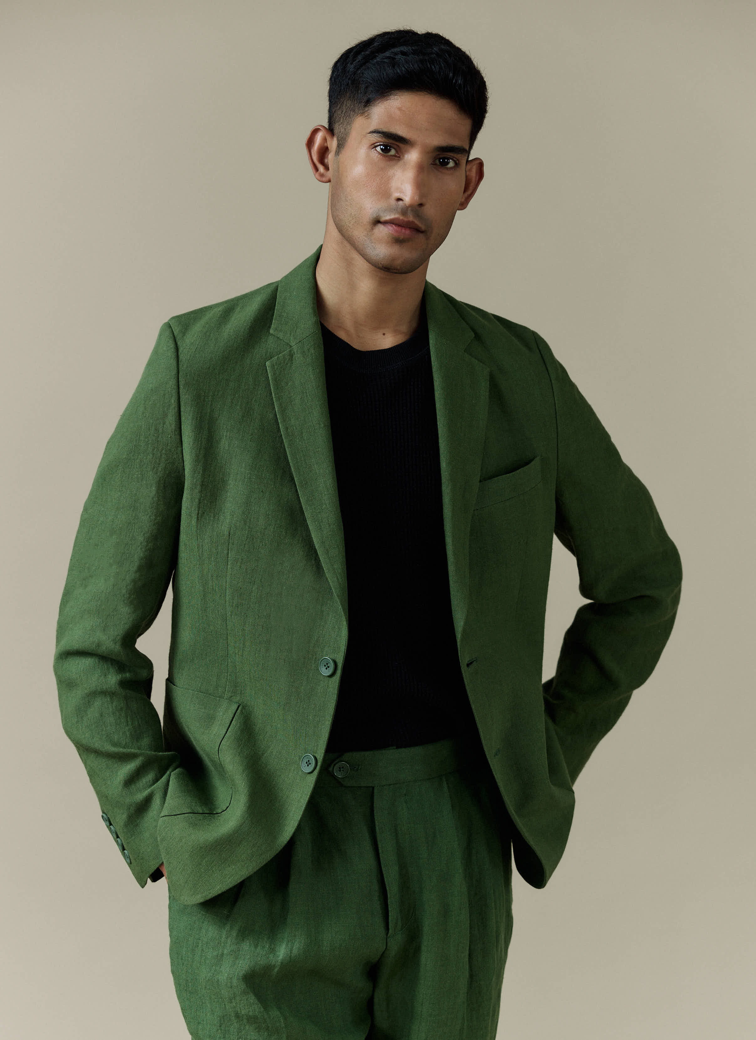Tailored Linen Blazer | Suit Jacket | Forest - Image 7