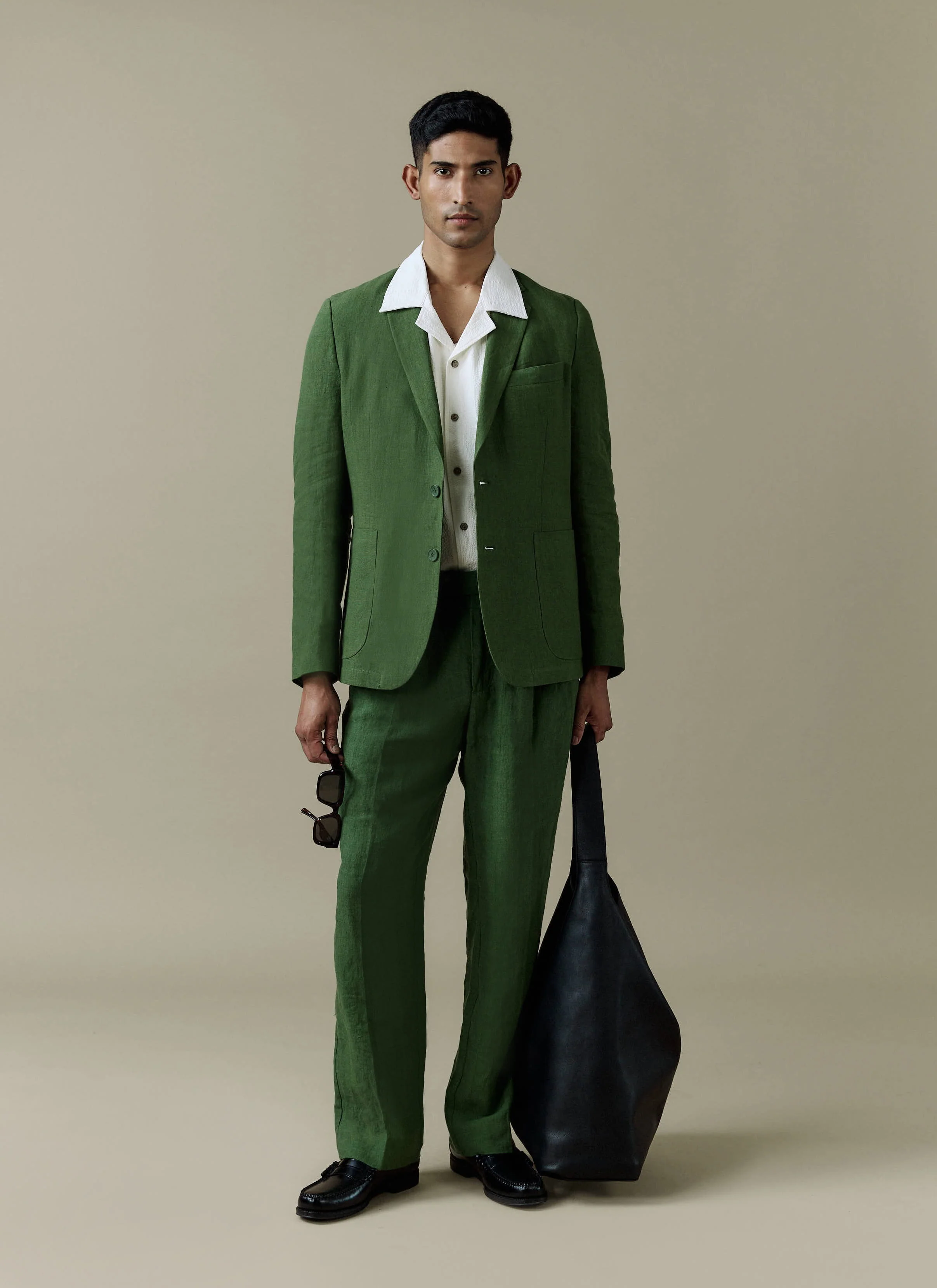 Tailored Linen Blazer | Suit Jacket | Forest - Image 8