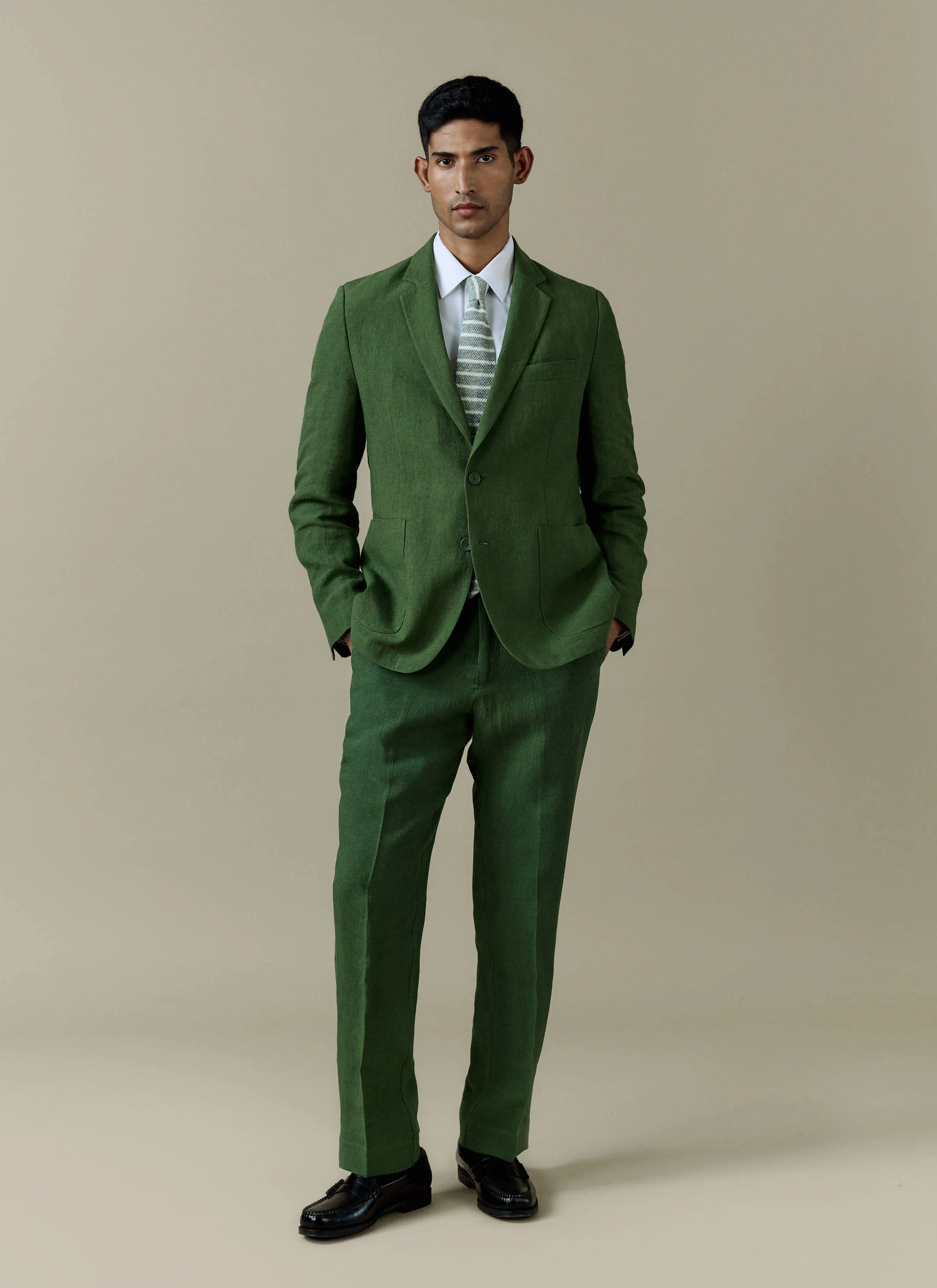 Tailored Linen Blazer | Suit Jacket | Forest - Image 9