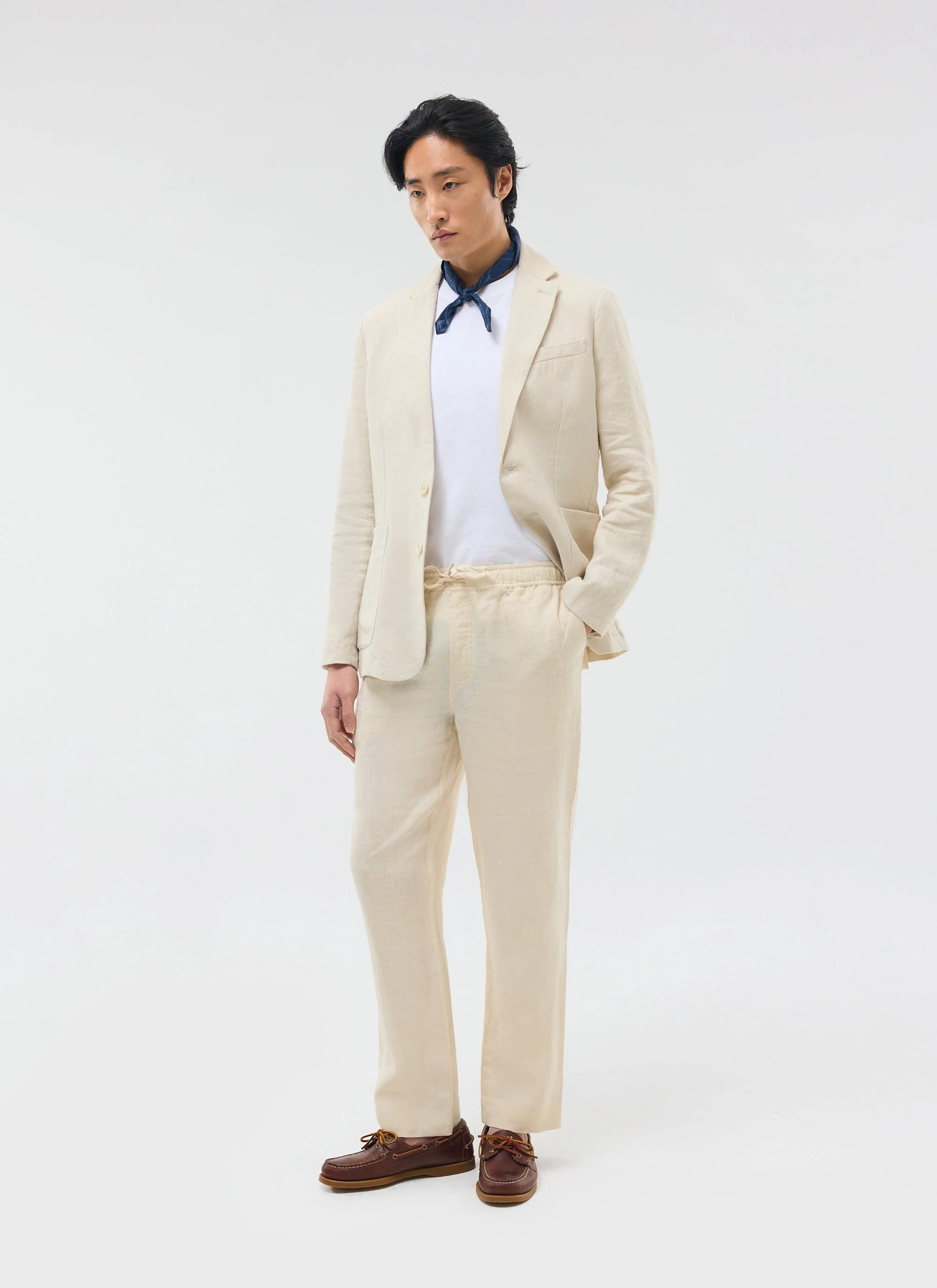 Linen Everyday Trousers | Cream - Image 5
