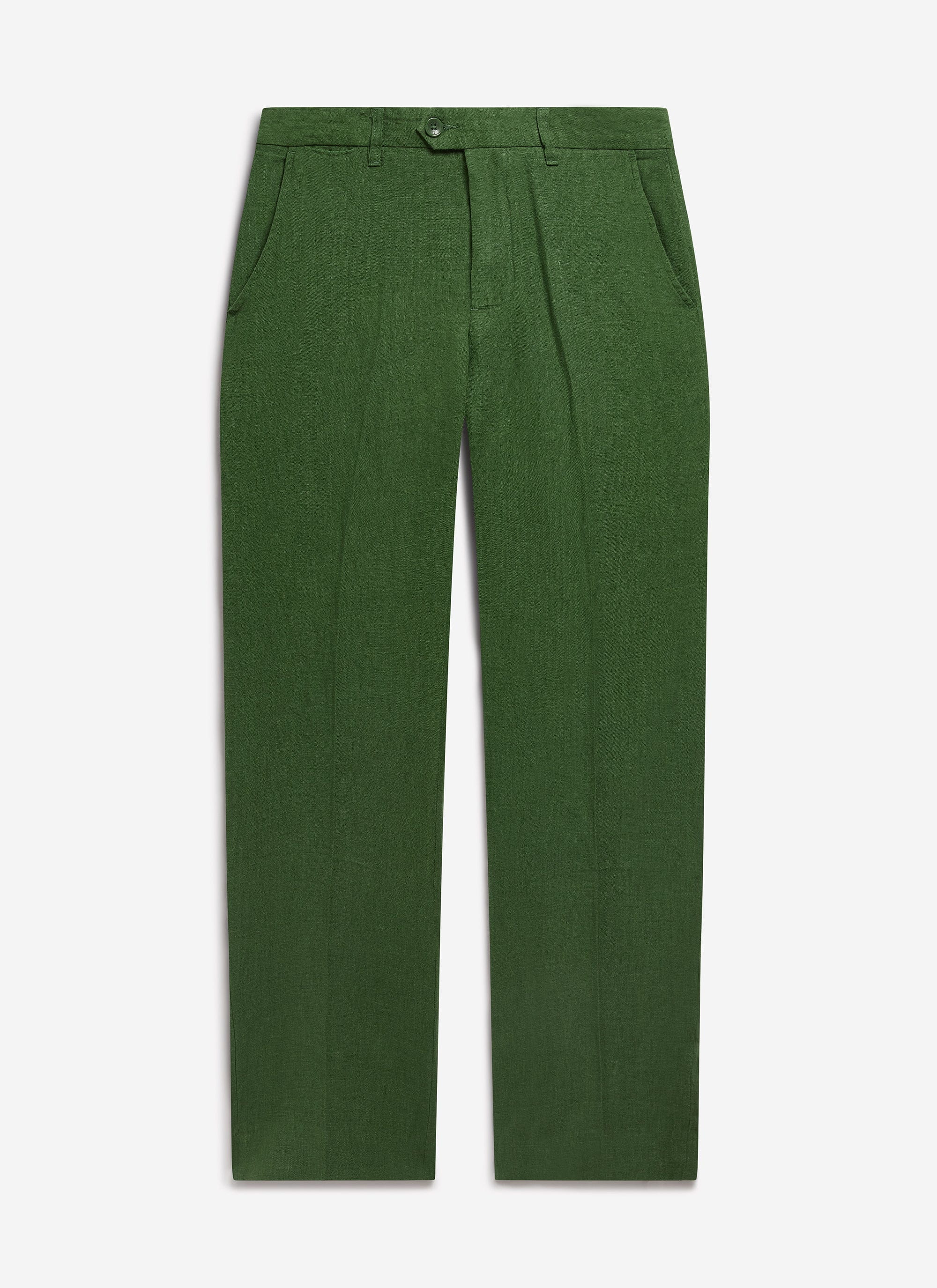 Tailored Linen Trousers | Forest - Image 10