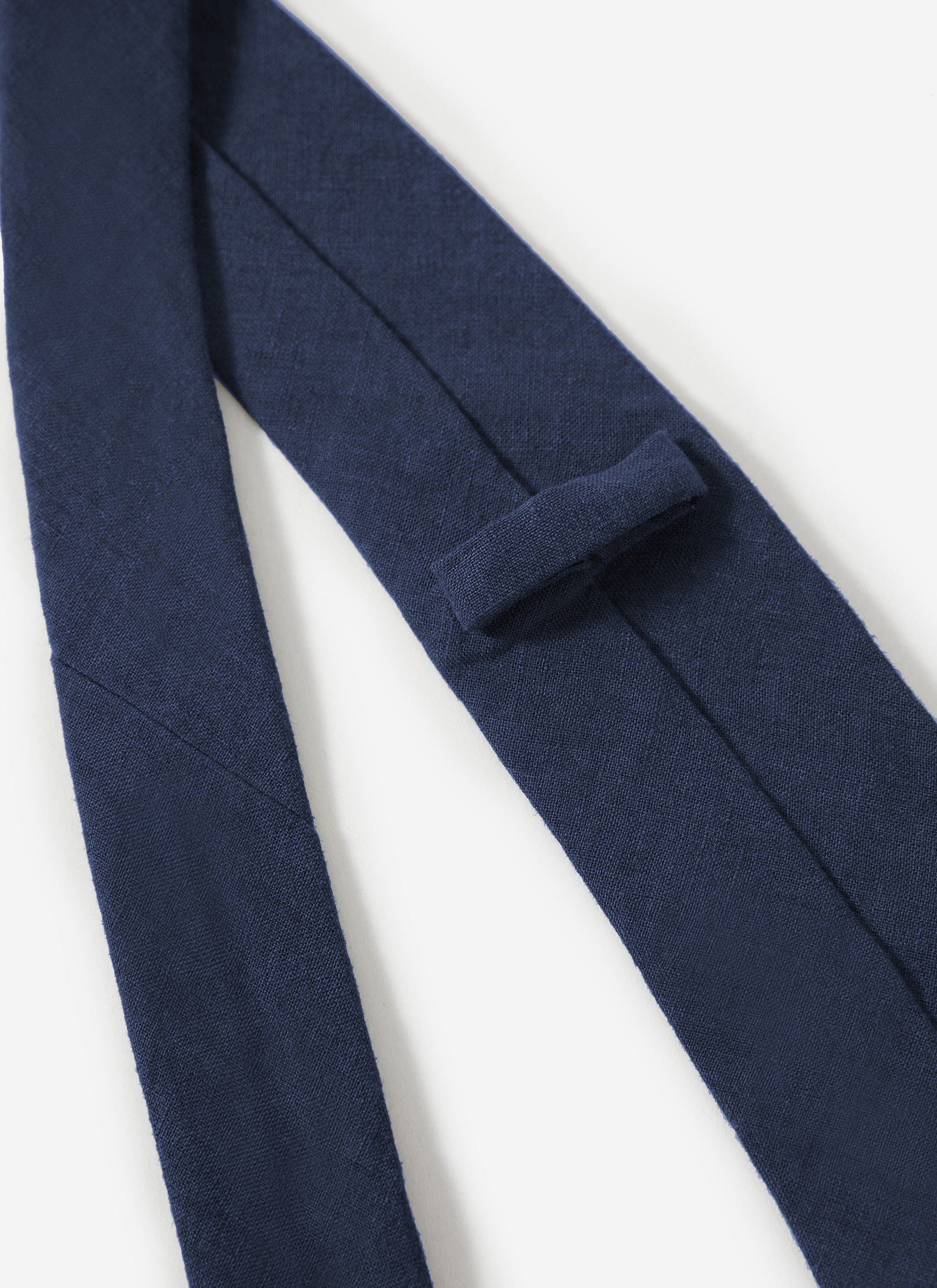 Linen Tie | Navy - Image 3