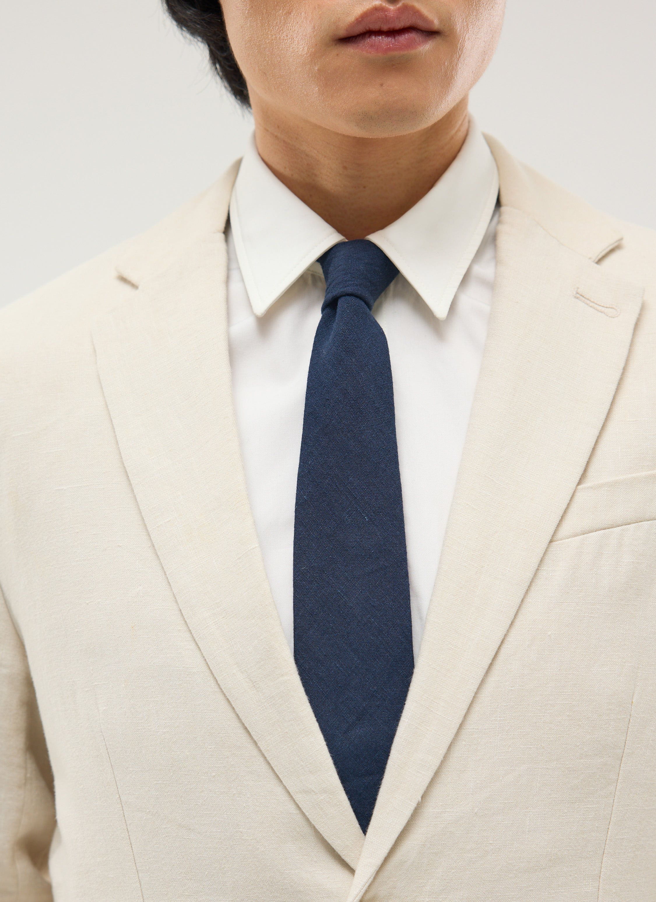 Linen Tie | Navy - Image 4