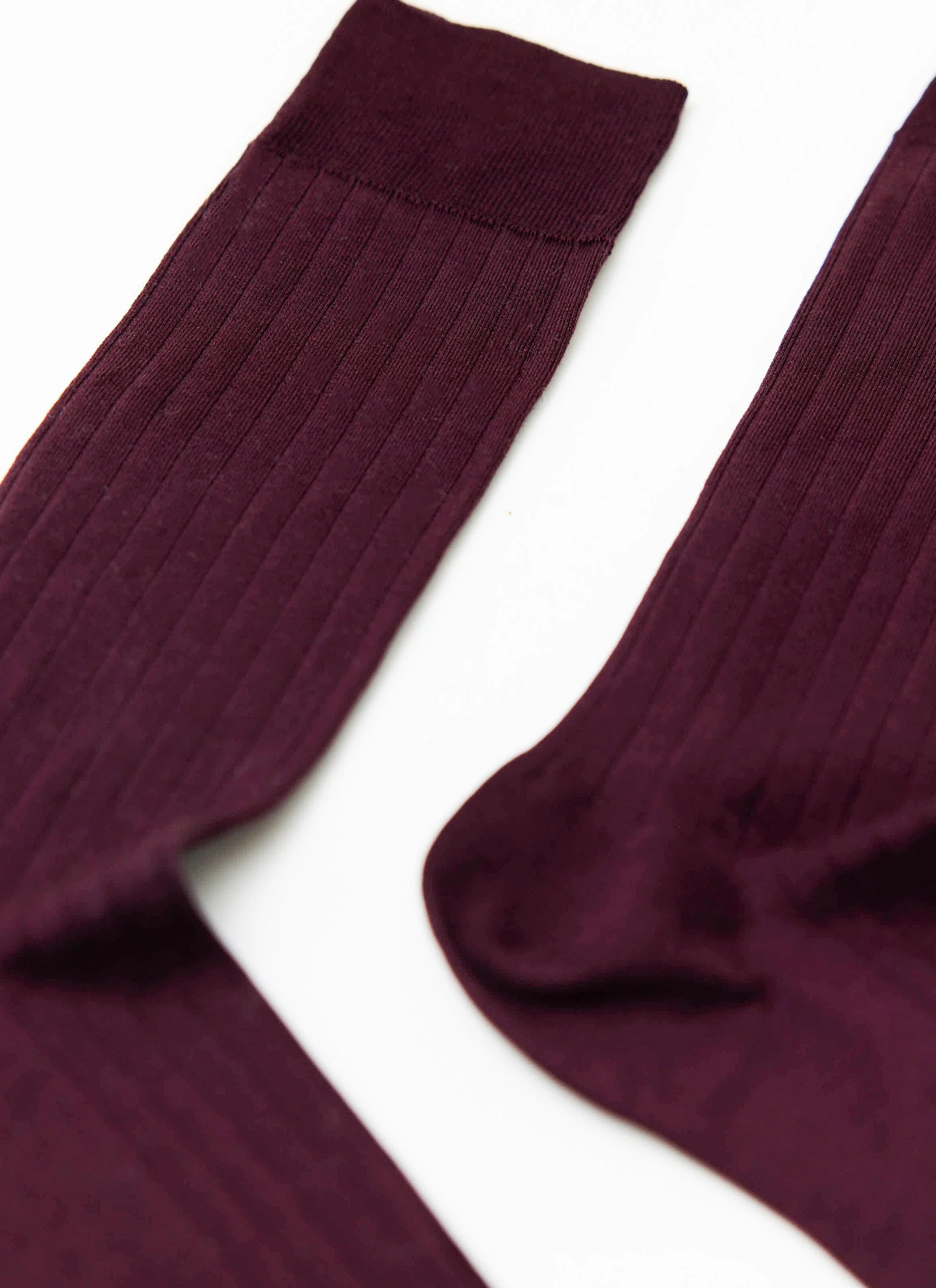 Loafer Dress Socks | Cotton | Merlot - Image 2