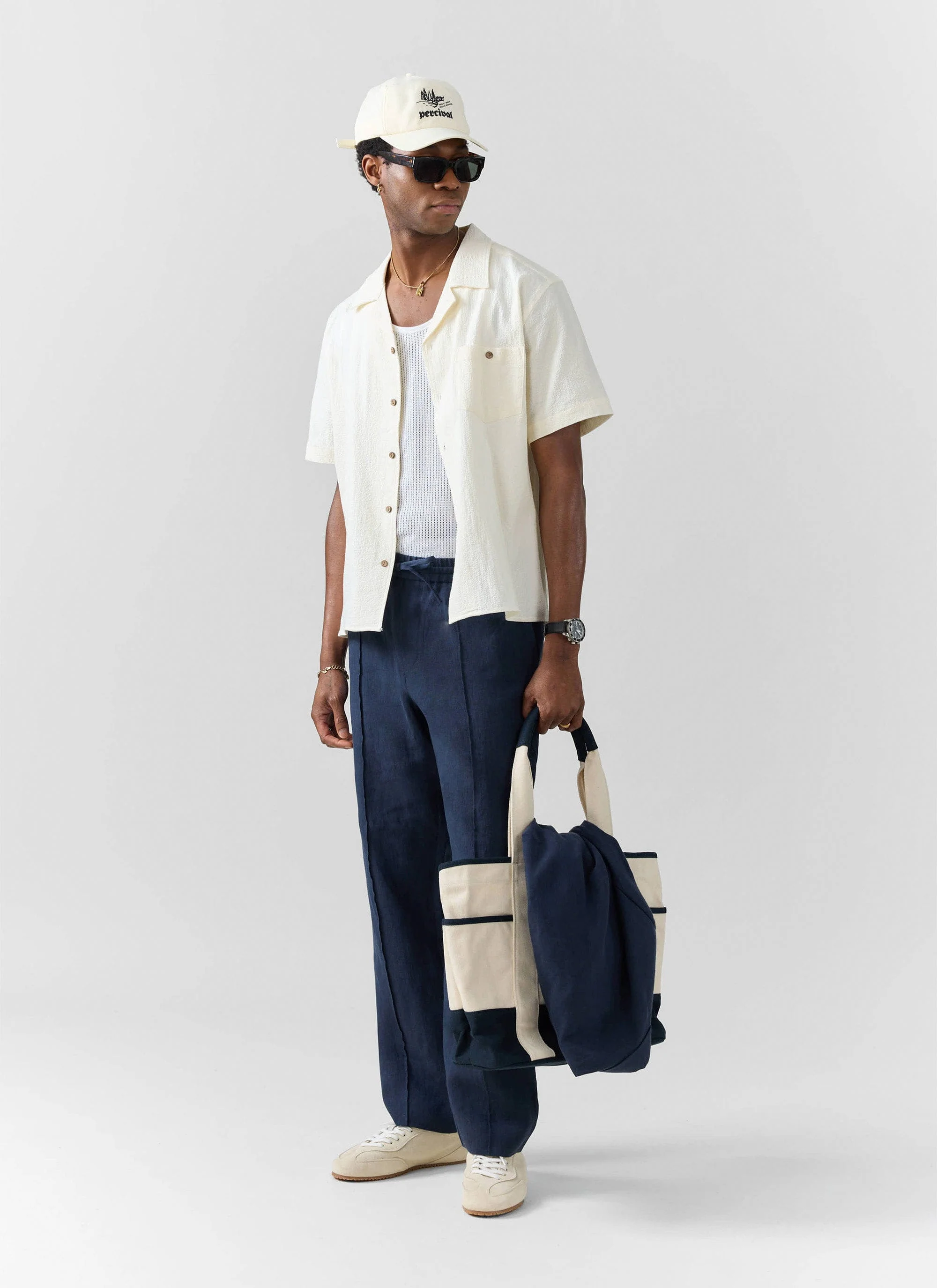 Lorena Wide Leg Trousers | Linen | Navy - Image 3