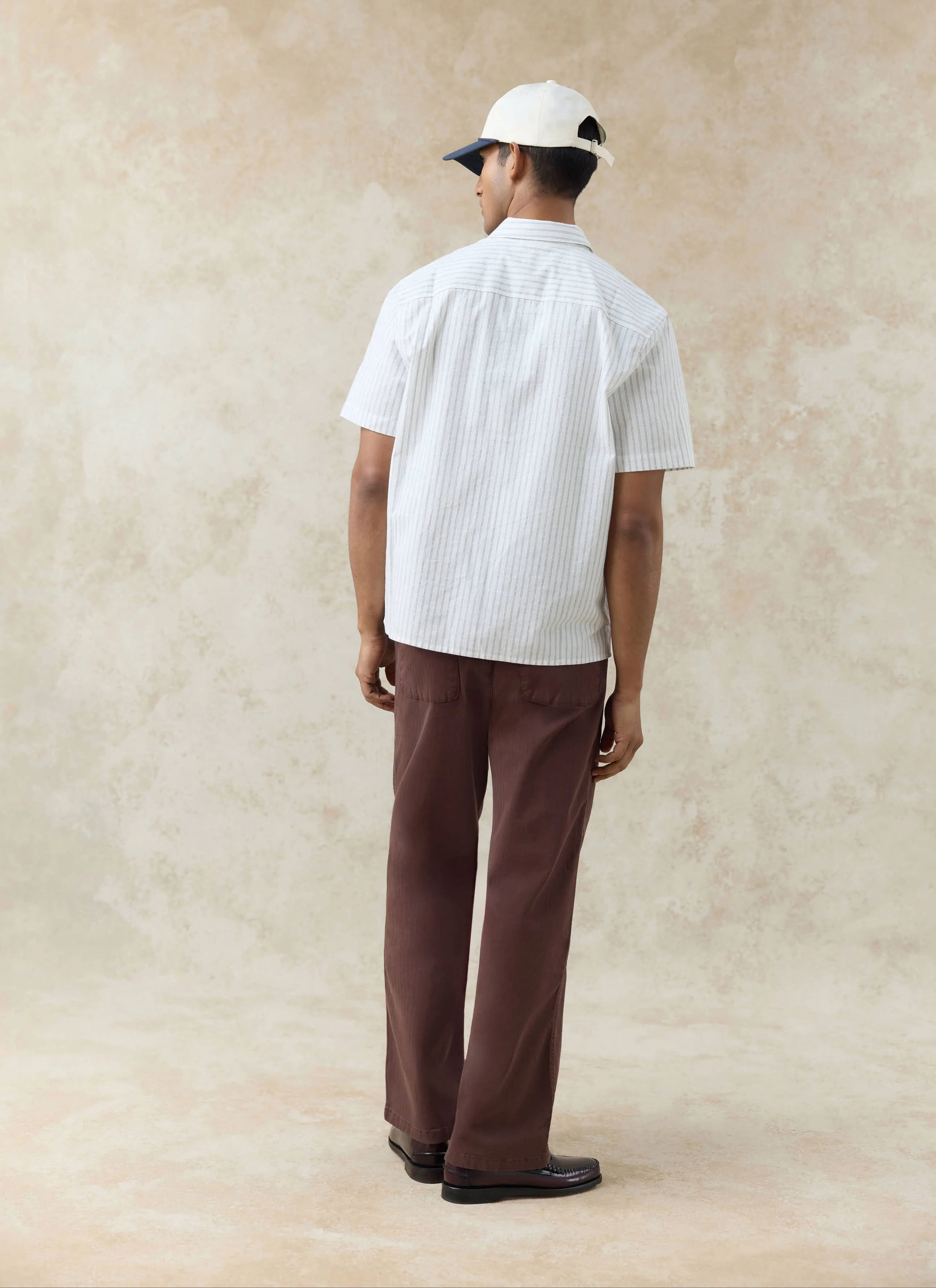 Lucia Embroidered Shirt | Cotton | Cream Stripe - Image 3