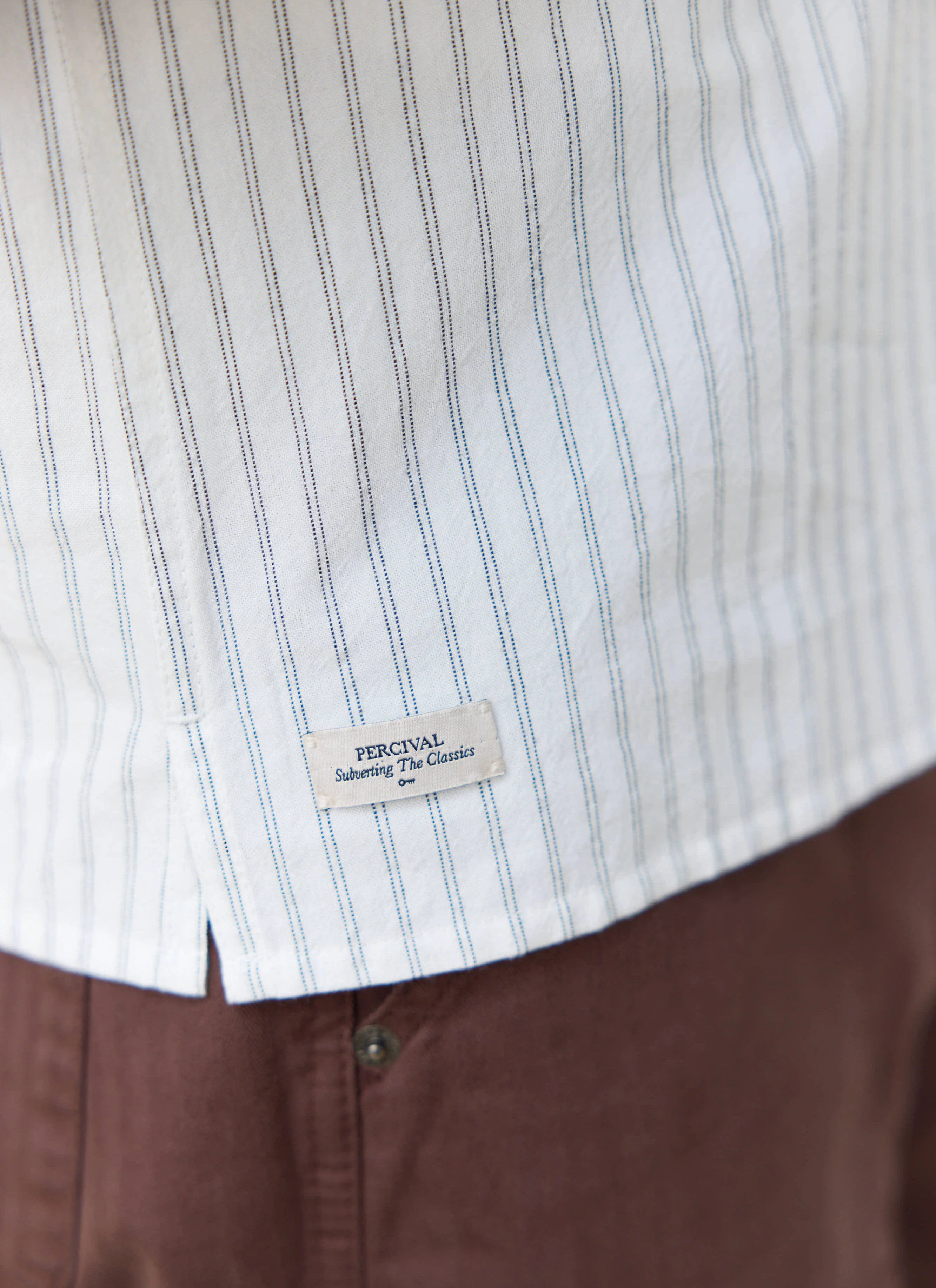 Lucia Embroidered Shirt | Cotton | Cream Stripe - Image 8